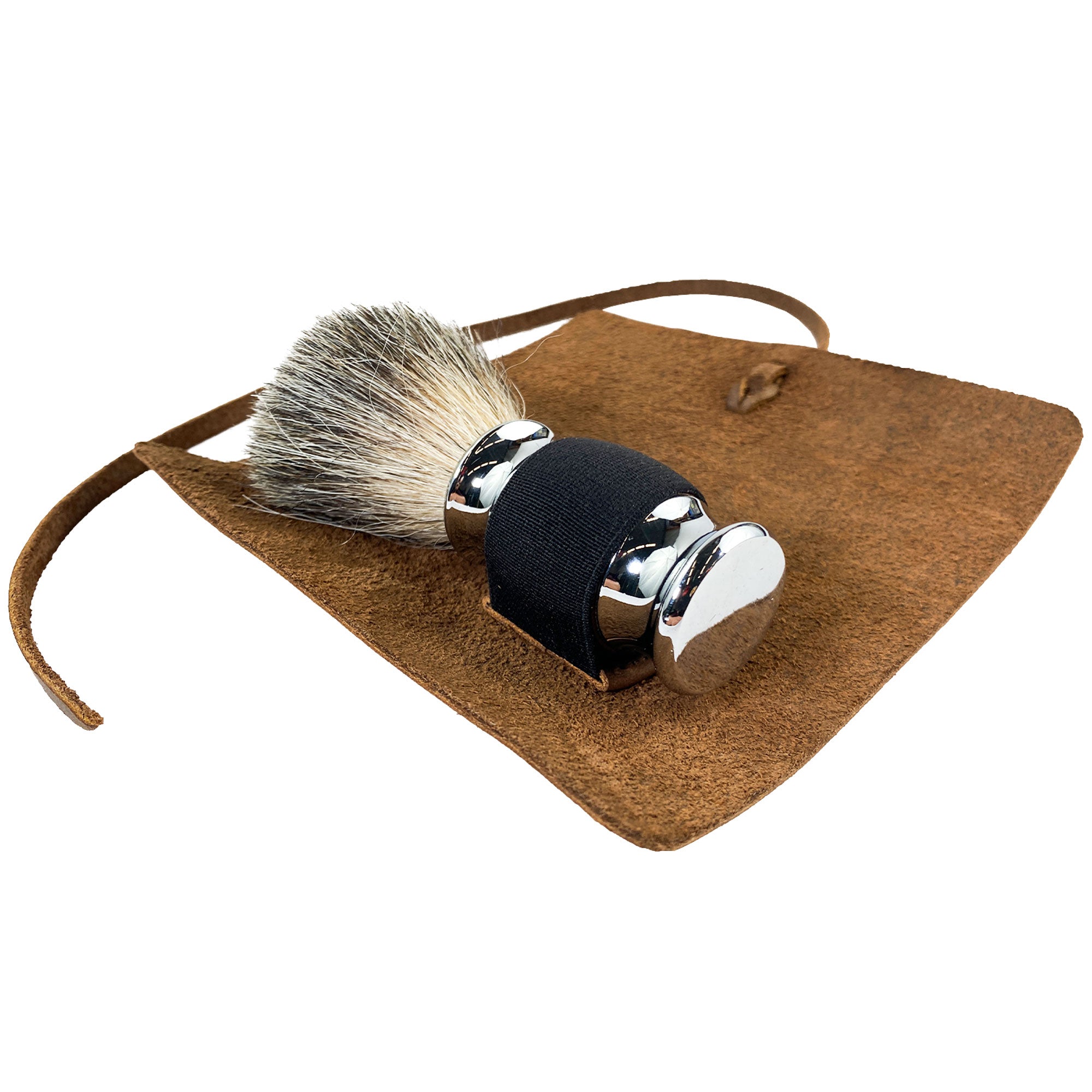 Hide & Groom Shaving Brush Roll beautifully crafted from full grain leather, serving as a chic toiletry organizer for travel and grooming essentials. Designed in a minimalist style, this roll is handmade in La Antigua Guatemala, reflecting artisan skill through small batch production. Hand cut, hand sewn, and fire branded for a unique touch.