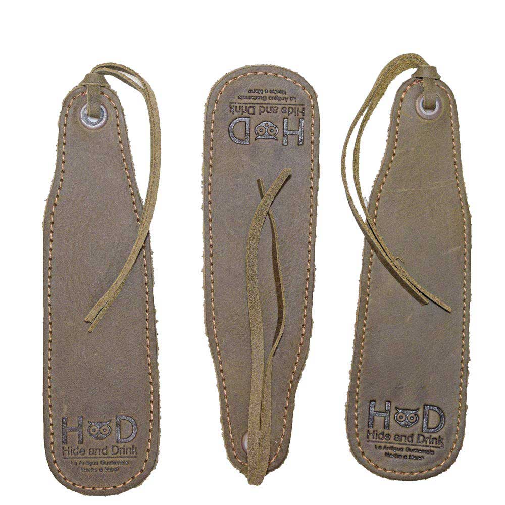 Hide & Drink Bookmark (3-Pack) featuring luxurious full grain leather, the perfect page marker for literature fans. Handcrafted in small batches in La Antigua Guatemala, showcasing artisan talents.
