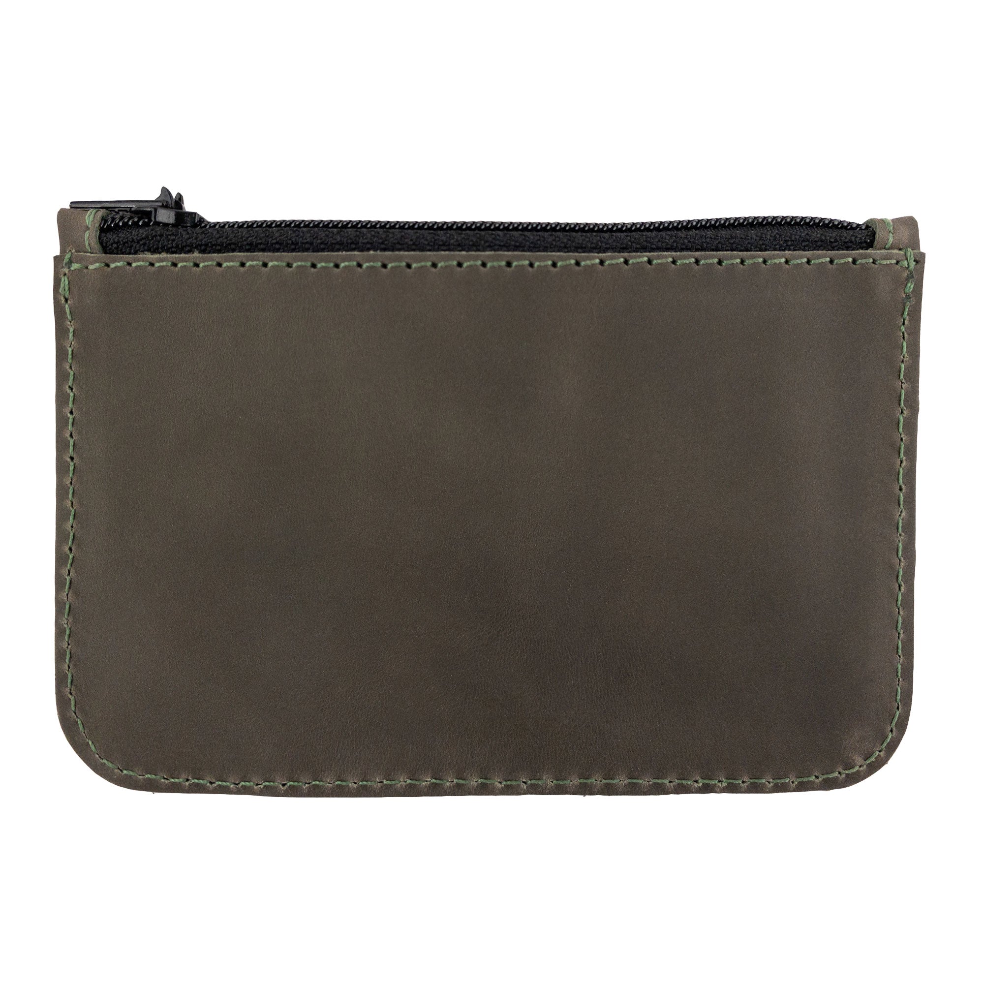 The back view of Hide & Drink's Zippered Wallet, an ideal Folded Bills Storage solution for those who value style and functionality. Crafted from Full Grain Leather, this artisan wallet is hand cut and sewn, making it a unique travel accessory.