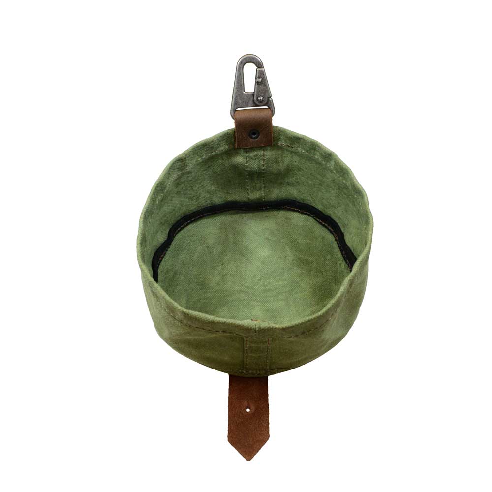 Waxed Canvas Travel Dog Bowl - Stockyard X 'The Leather Store'