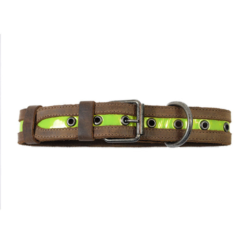 Dog Collar Reflective  (12 to 21 inches) - Stockyard X 'The Leather Store'