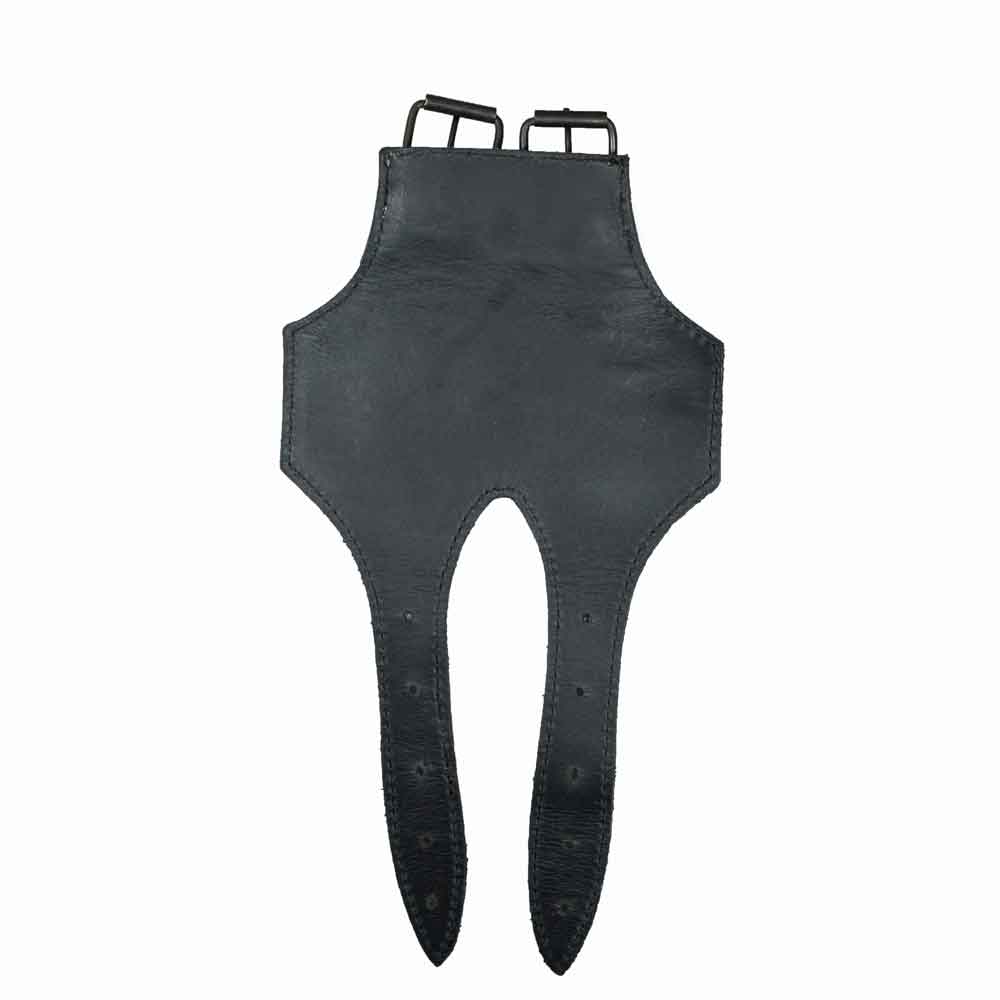 The Hide & Drink Six-Pack Cinch viewed from behind, focusing on its beautiful Full Grain Leather texture. This Bicycle Beer Carrier is a must-have for cycling enthusiasts, showcasing artisan craftsmanship and handmade quality from La Antigua Guatemala & Oaxaca Mexico.