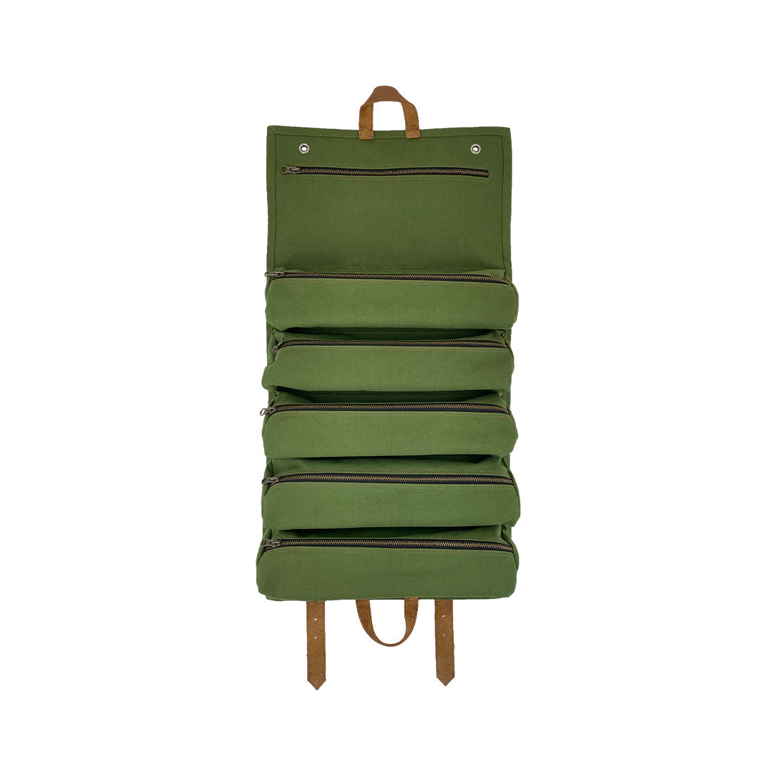 Super Tool Roll - Multi-purpose Roll Storage Bag & Wrench Pouch - Olive - Stockyard X 'The Leather Store'