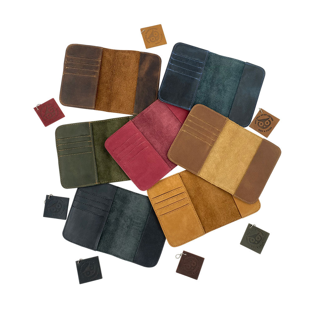 Detailed look at the Hide & Drink Travel Wallet showcasing its structure and design. This travel wallet is a chic bifold passport case artisan-crafted in La Antigua Guatemala.