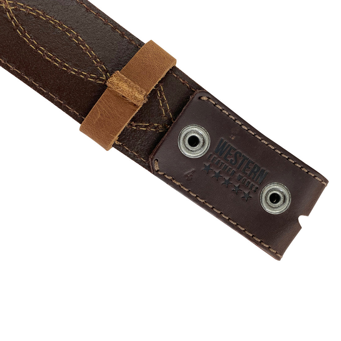 Cowboy Buckleless Belt with Stitching - Stockyard X 'The Leather Store'