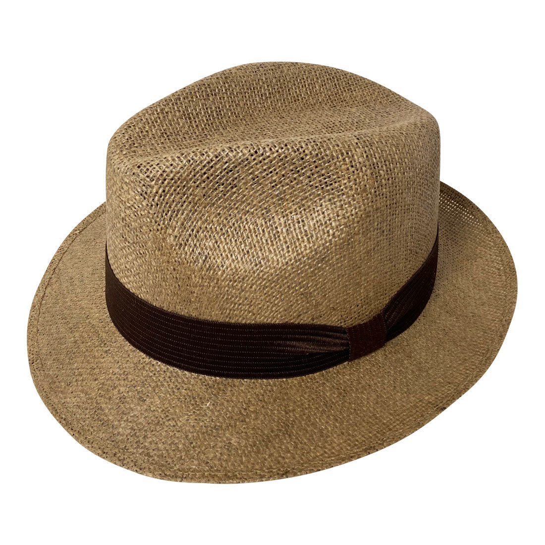 Short Brim Panama Style Hat Handmade from 100% Oaxacan Jute - Cappuccino - Stockyard X 'The Leather Store'