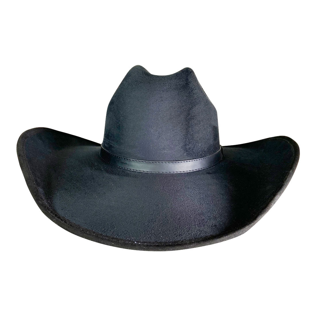 Wide Brim Cowboy Style Hat Handmade from 100% Oaxacan Suede - Burnt Black - Stockyard X 'The Leather Store'