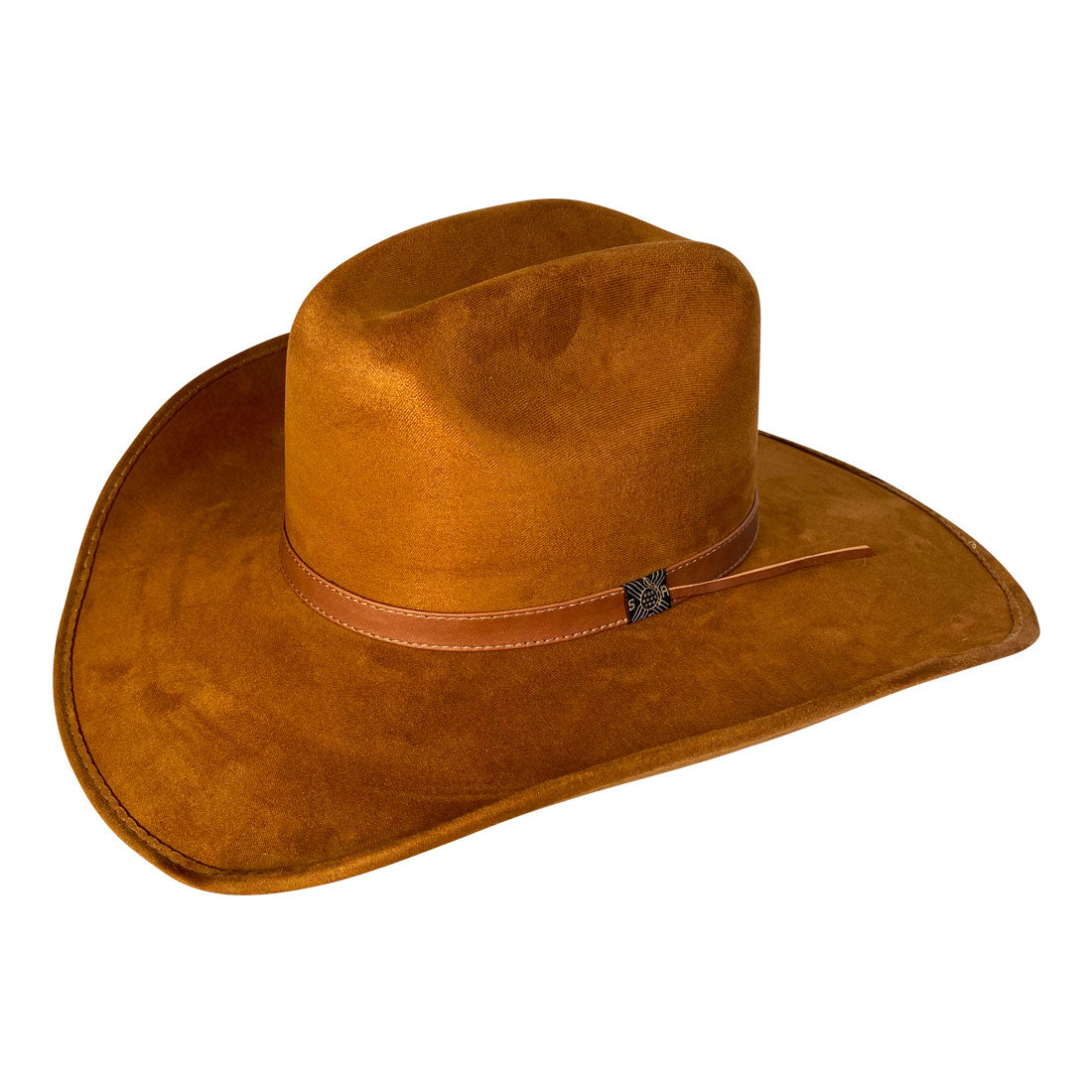Wide Brim Cowboy Style Hat Handmade from 100% Oaxacan Suede - Old Tobacco Brown - Stockyard X 'The Leather Store'