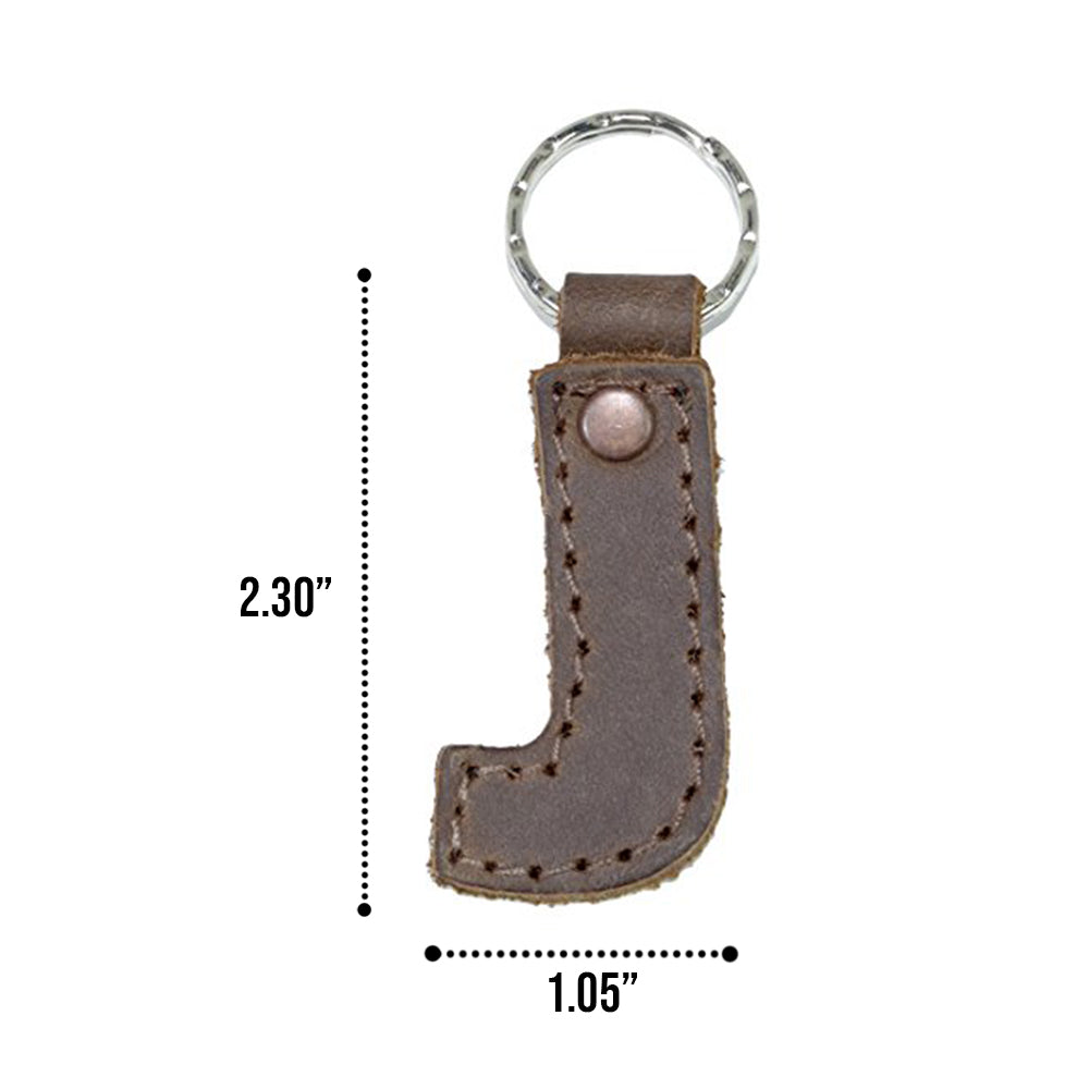 Stylish 'O' Alphabet Letter Keychain from Hide & Drink, featuring thick leather for durability. Perfect for personalizing your keys, artisan crafted in La Antigua Guatemala.