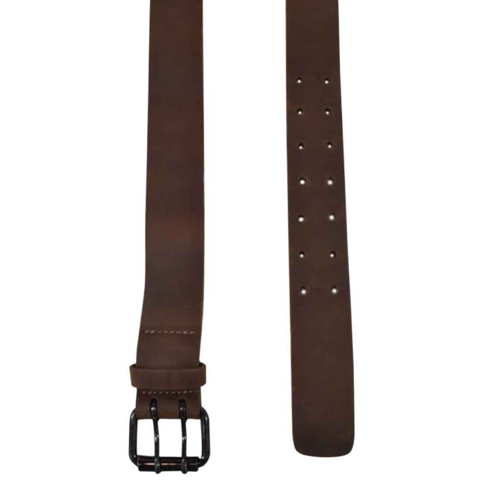 Rustic Leather Belt / Rustic Charcoal Double Prong Buckle, 1.5" Wide - Stockyard X 'The Leather Store'