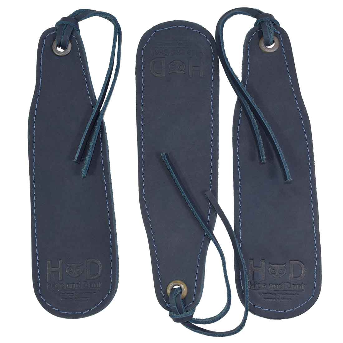 Hide & Drink Bookmark (3-Pack) featuring a stylish full grain leather design, perfect for avid readers and page turners. This artisan product represents small batch production from La Antigua Guatemala.