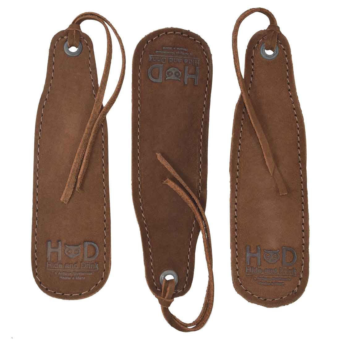 Hide & Drink Bookmark (3-Pack), an elegant full grain leather marker, perfect for keeping your place in books. This handcrafted product combines artisan skills and small batch production from La Antigua Guatemala, a must-have for all literature fans.