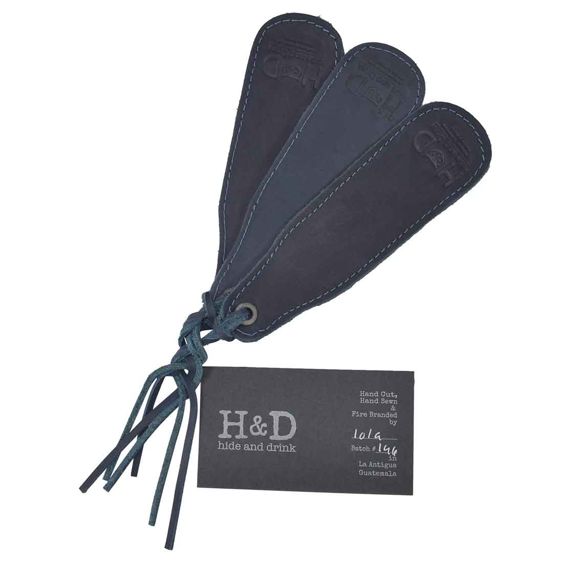 Hide & Drink Bookmark (3-Pack) showcasing premium full grain leather, ideal for book lovers. Handmade in La Antigua Guatemala with artisan skills reflecting small batch production quality.