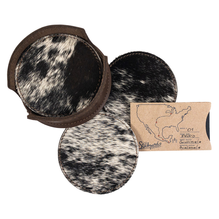 Set of 6 Circular Coasters for Drinks - Stockyard X 'The Leather Store'