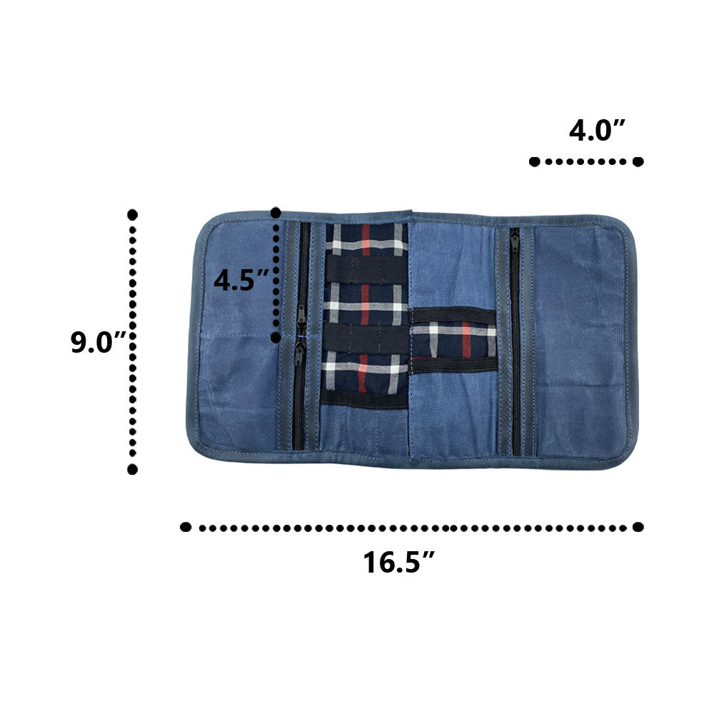 Multi Purpose Travel Organizer Roll For Cables - Stockyard X 'The Leather Store'