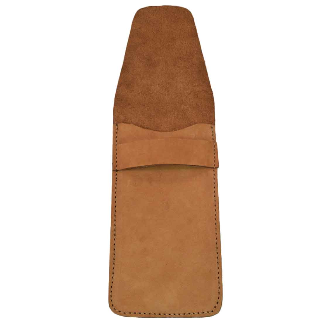 Hide & Drink Cigar Holder featuring a slim profile, perfect for three cigars. This rustic portable bag is handcrafted from full grain leather, showcasing small batch artisan techniques from La Antigua Guatemala.
