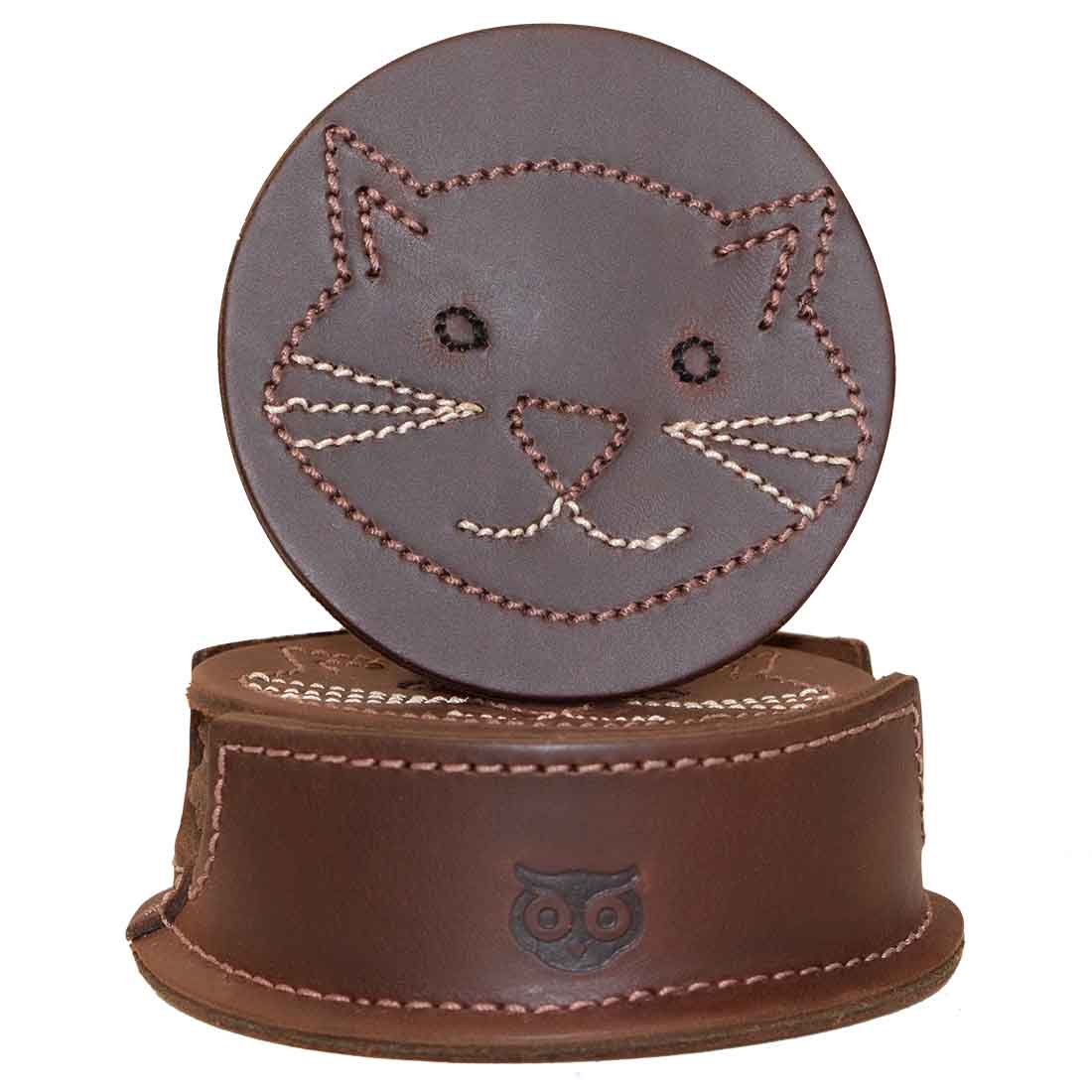 Whiskers Cat Classic Shaped Coaster Set (6-Pack) - Stockyard X 'The Leather Store'