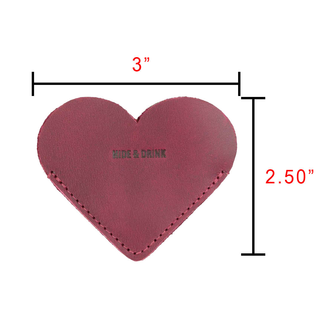 Leather Corner Heart Bookmarks (2 pack) in an assortment of colors by Hide & Drink, crafted from high-quality Full Grain Leather. This handmade artisan product displays the skill of small batch production in La Antigua Guatemala and Oaxaca Mexico.