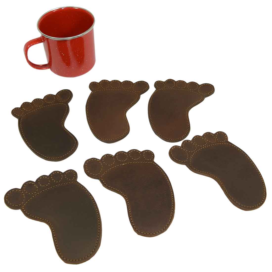 Footprint Path Hunter Coaster Set (6-Pack) - Stockyard X 'The Leather Store'