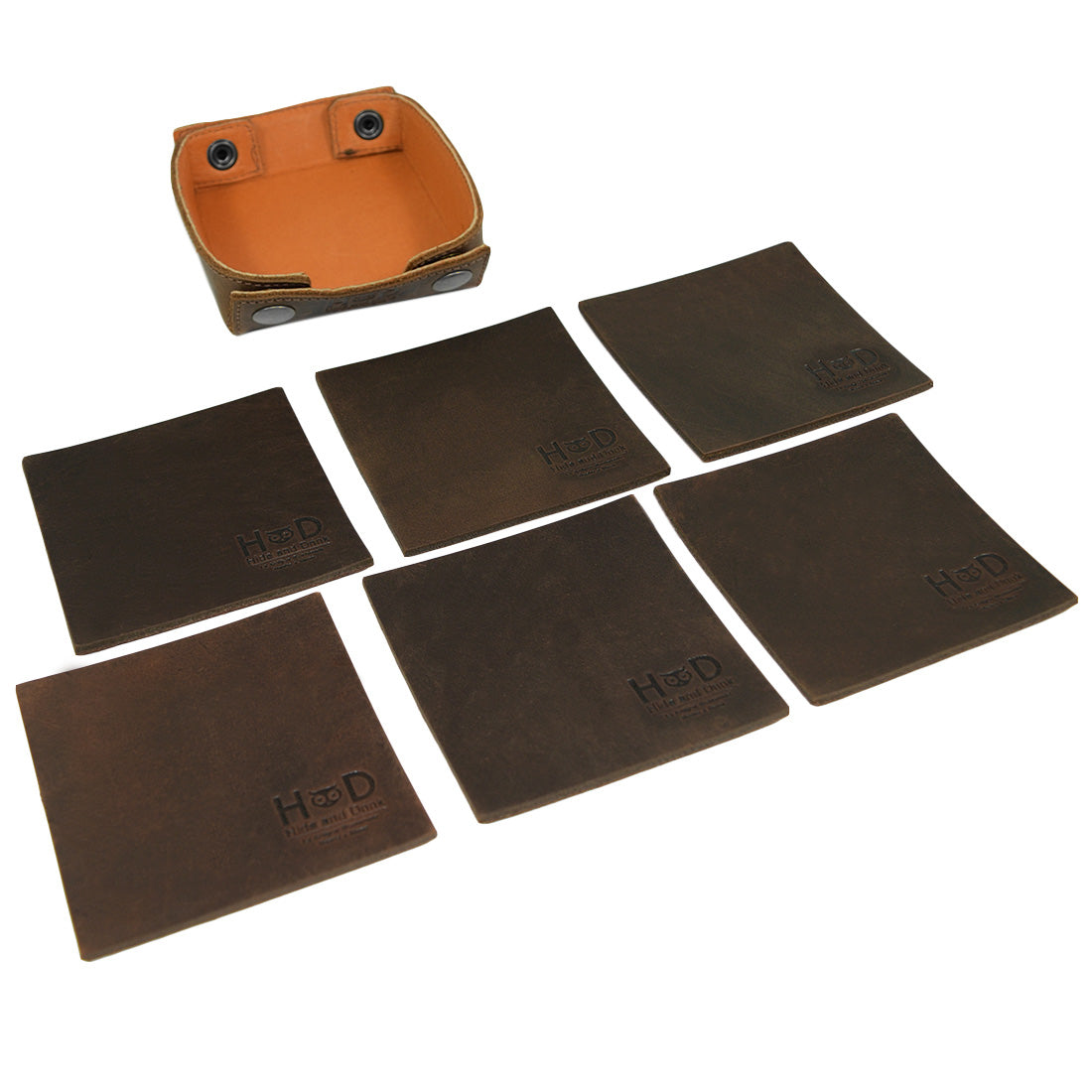 Square Box Coasters Set (6-Pack) - Stockyard X 'The Leather Store'