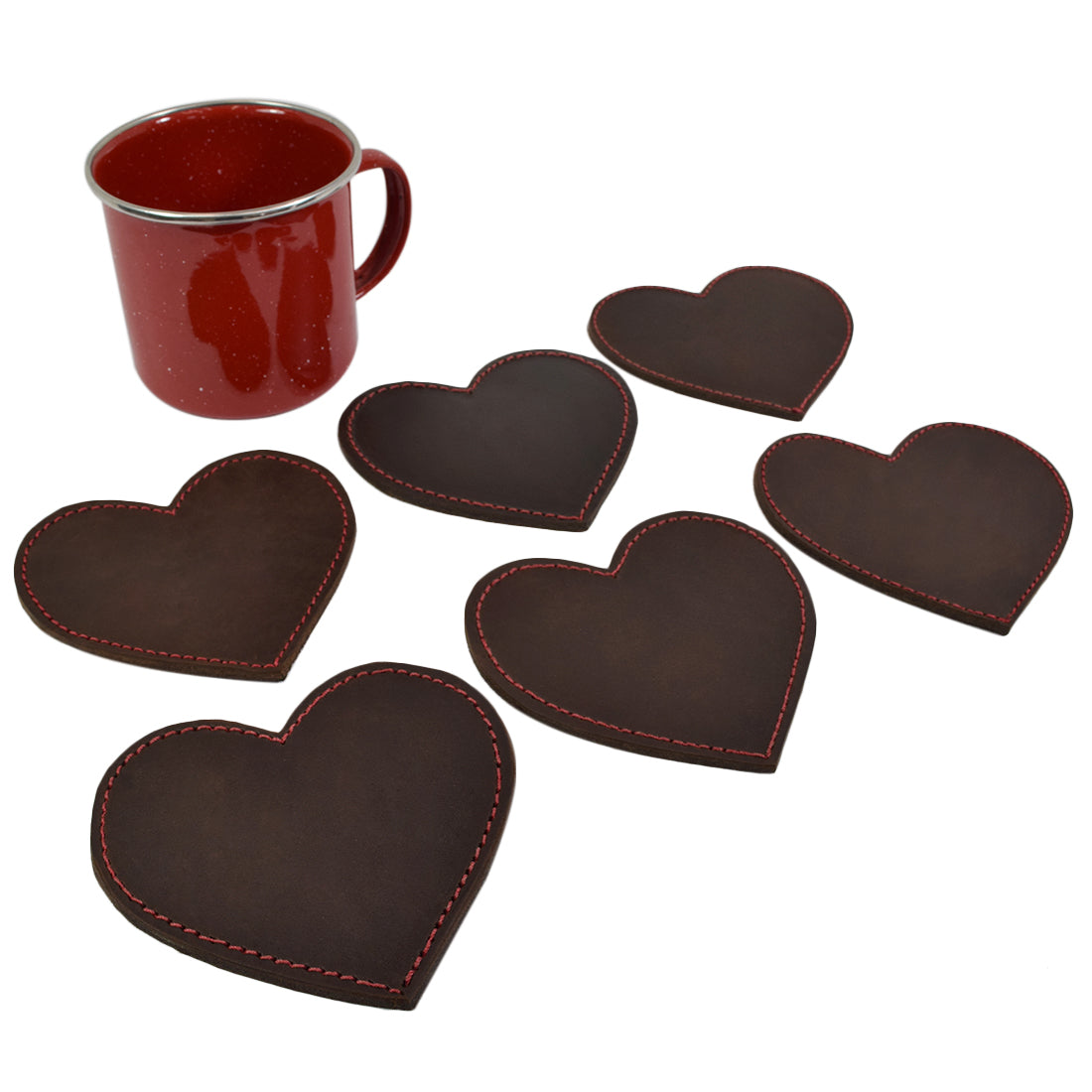 Love Coaster Set w/Stitch (6-Pack) - Stockyard X 'The Leather Store'