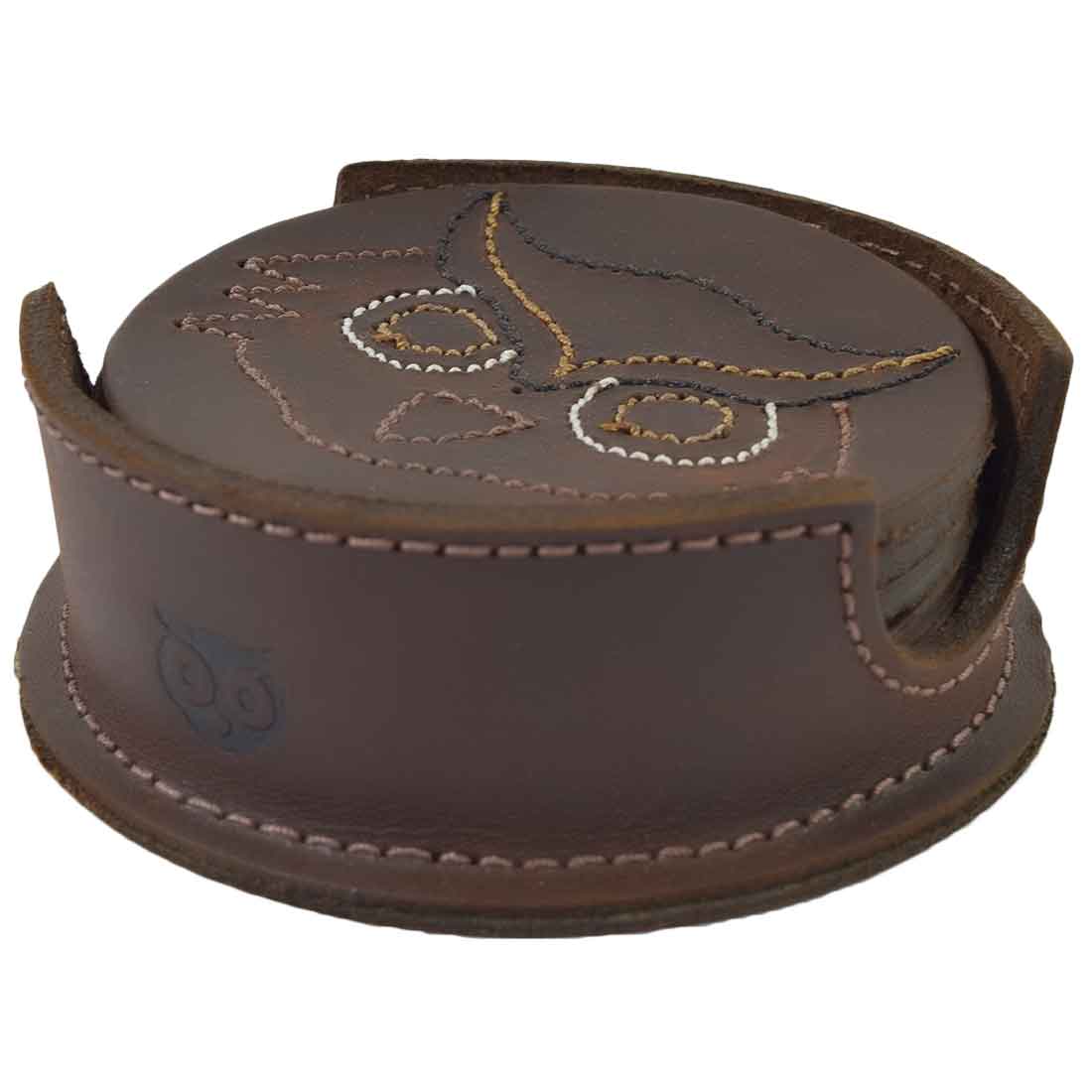 Wild Owl Classic Shaped Coaster Set (6-Pack) - Stockyard X 'The Leather Store'