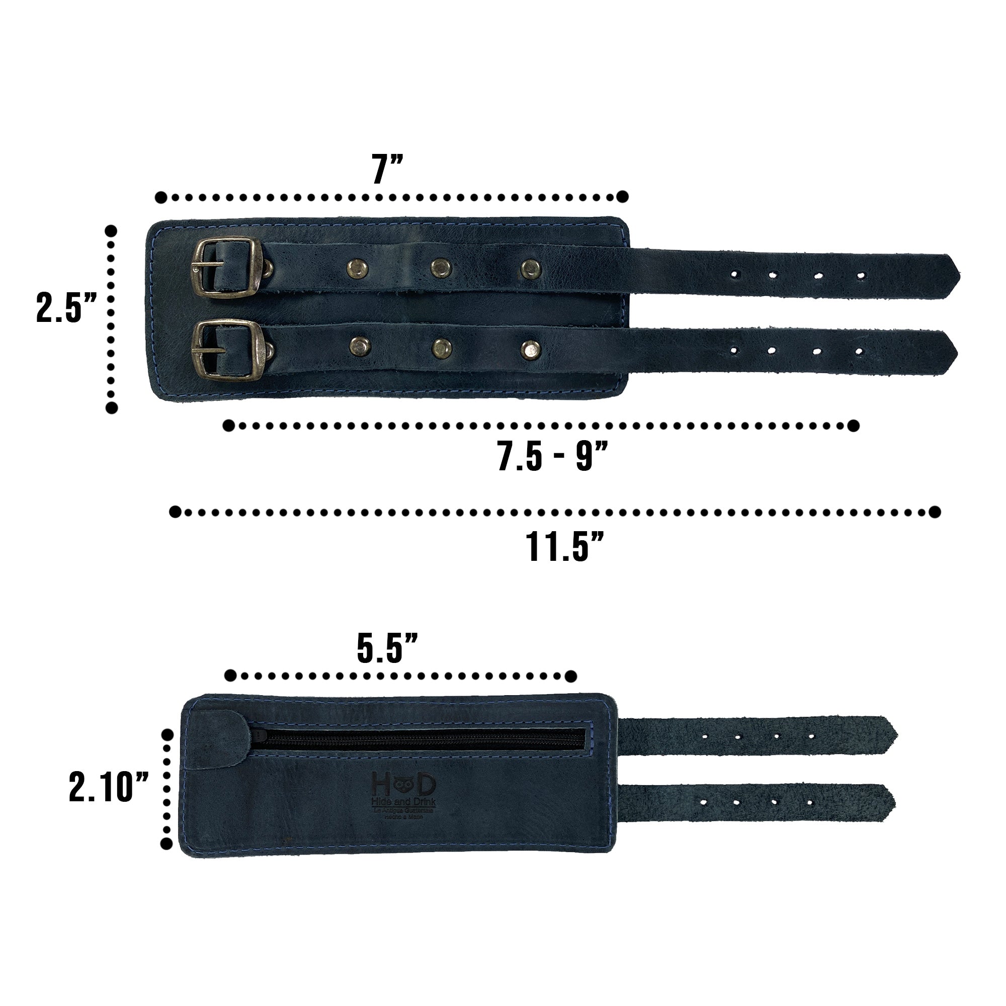 Hide & Drink's Wrist-Wallet-Cuff, elegantly built from sturdy Full Grain Leather, showcases a hidden pouch for bills and an inner zippered pouch. This rustic leather bracelet merges style with functionality, ideal for everyday use. Crafted by artisans in La Antigua Guatemala & Oaxaca Mexico, commemorating quality handmade traditions.