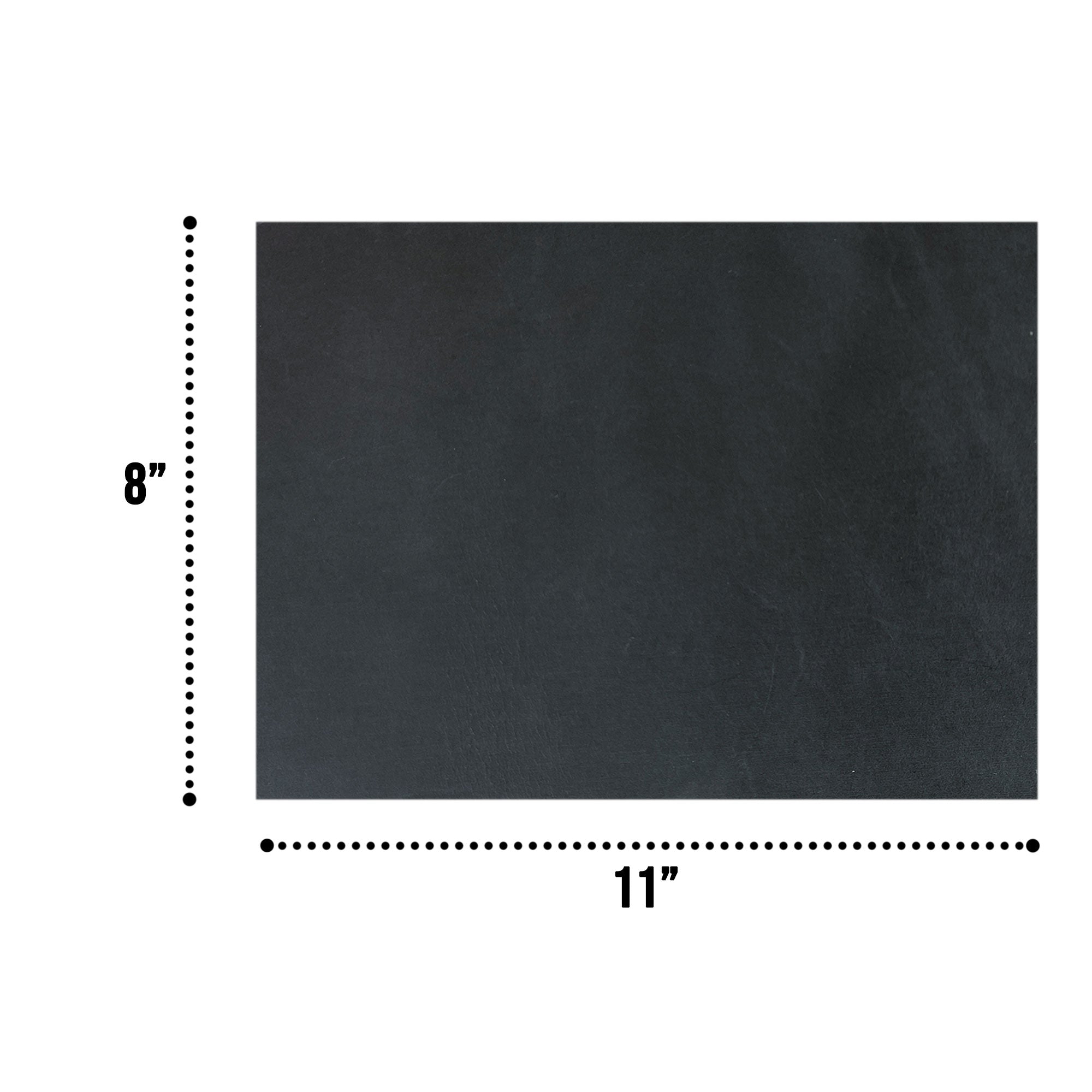 A clean black Leather Rectangle 8 x 11 in. from Thick Full Grain Leather (2.6 to 2.8mm) by Leather Handcraft Supply Depot displaying its versatility. This Full Grain Leather Rectangle (8 X 11 in.) from Thick Full Grain Leather (2.6 to 2.8mm) is ideal for hobby workshops, small batch production, and hand sewn projects, skillfully crafted in La Antigua Guatemala & Oaxaca Mexico.