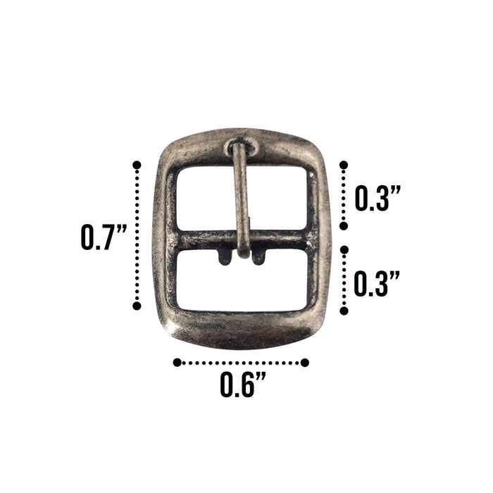 0.63 Inch Rustic Nickel Buckle Replacement - Stockyard X 'The Leather Store'