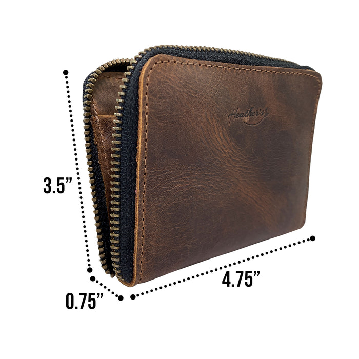 Zippered Wallet with Inner Pouch - Stockyard X 'The Leather Store'