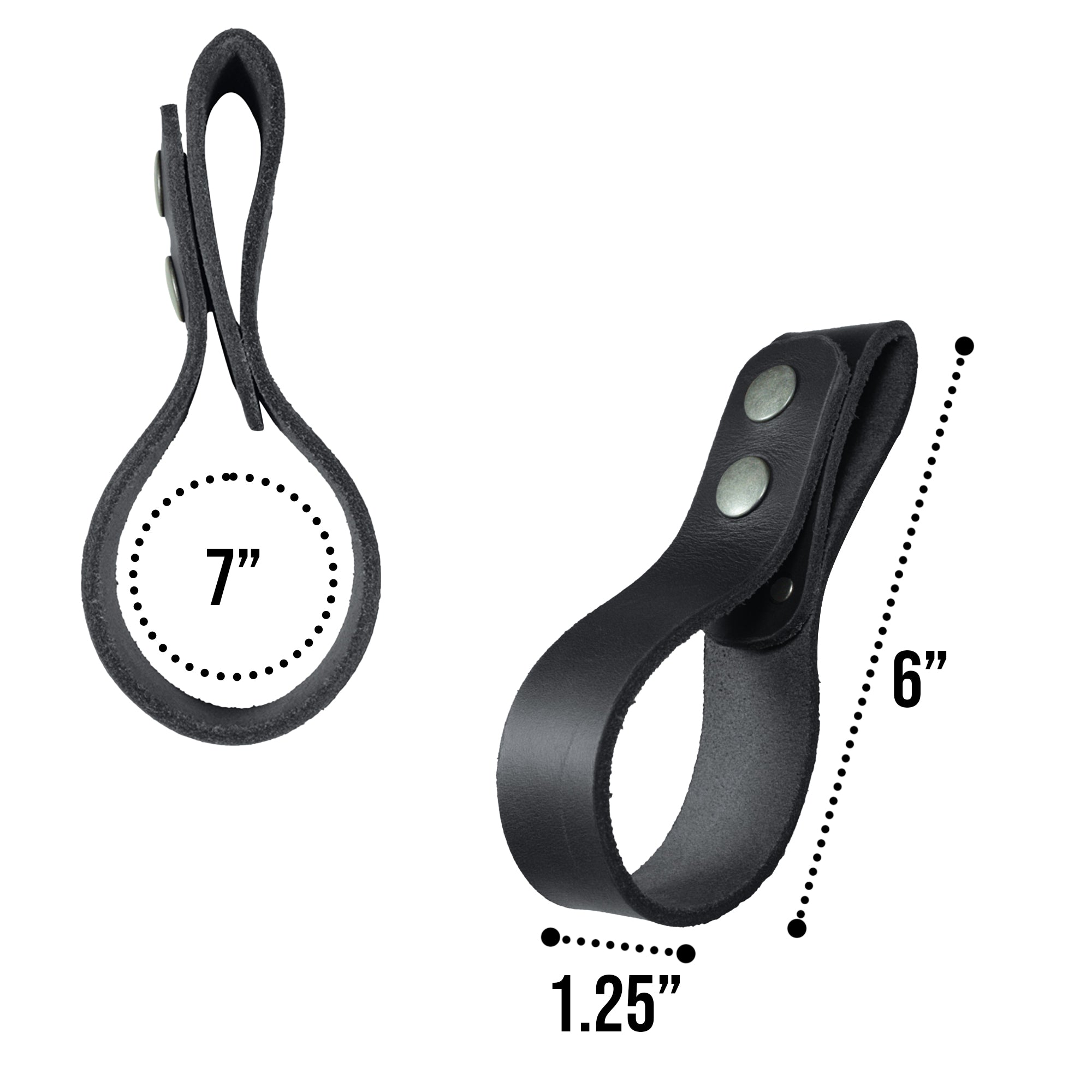 The Thick Whip Holder by Hide & Play, elegantly presented with a brand card showing its artisan origins, emphasizing its quality as a whip holster made from thick full grain leather. This belt loop bullwhip holder, perfect for pastoral tools, reflects the dedication to small batch production with hand cut, hand sewn, fire branded artisan excellence created in La Antigua Guatemala & Oaxaca Mexico.