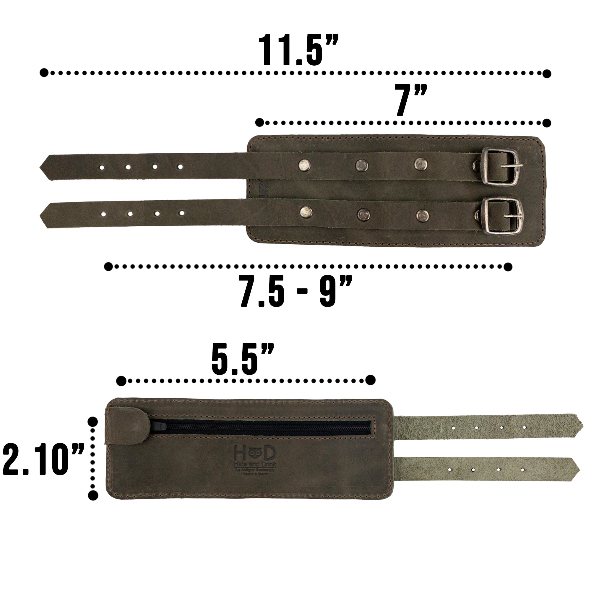 Hide & Drink's Wrist-Wallet-Cuff exemplifies thoughtful design in Full Grain Leather. This rustic leather bracelet incorporates a hidden pouch for bills and an inner zippered pouch for convenience. Each handcrafted piece celebrates artisan quality and dedication to small batch production from La Antigua Guatemala & Oaxaca Mexico.