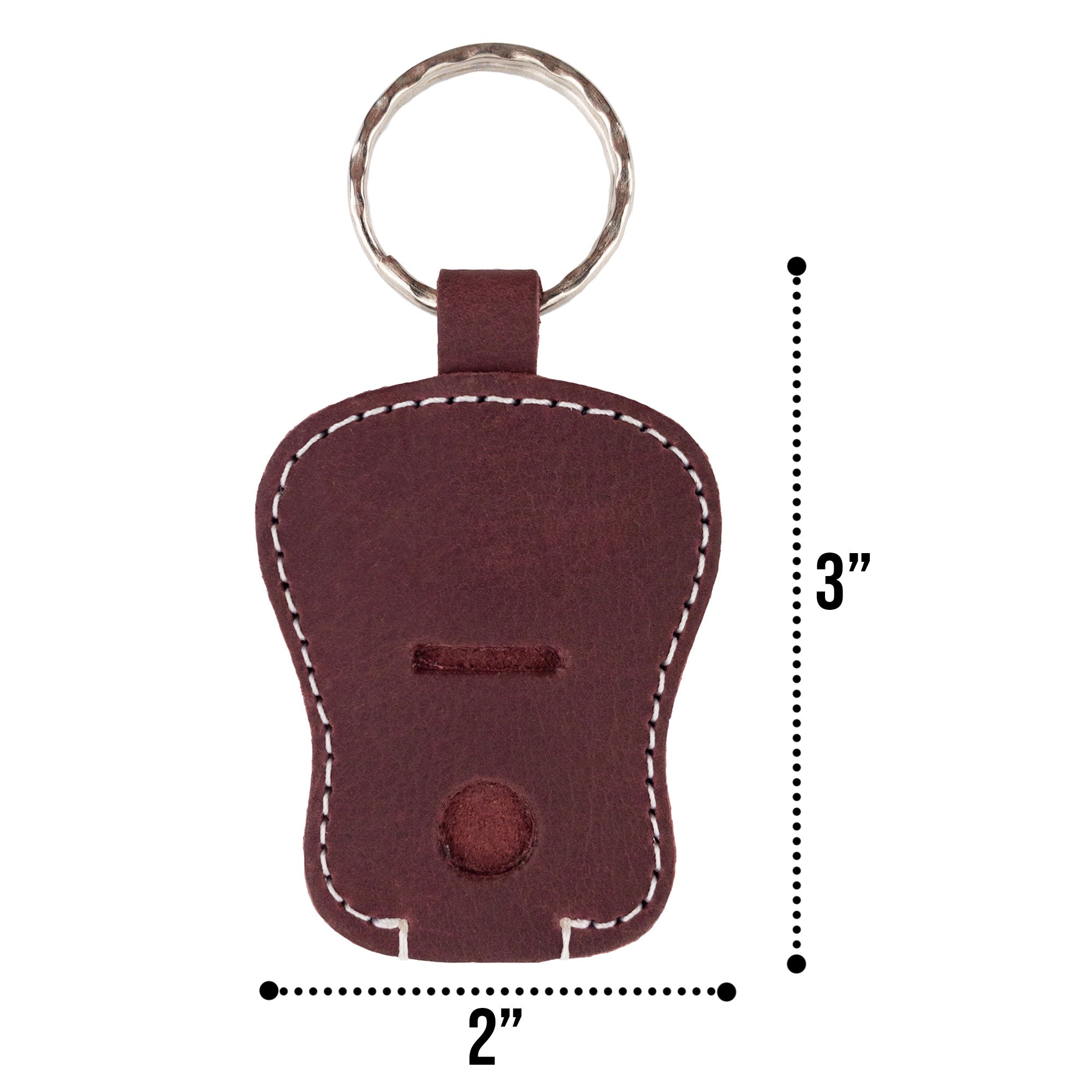 Guitar Keychain by Hide & Drink focusing on its stylish pouch design for practical use. Handmade from durable Full Grain Leather, this keyring represents quality craftsmanship from small batch production artisans in La Antigua Guatemala & Oaxaca Mexico.