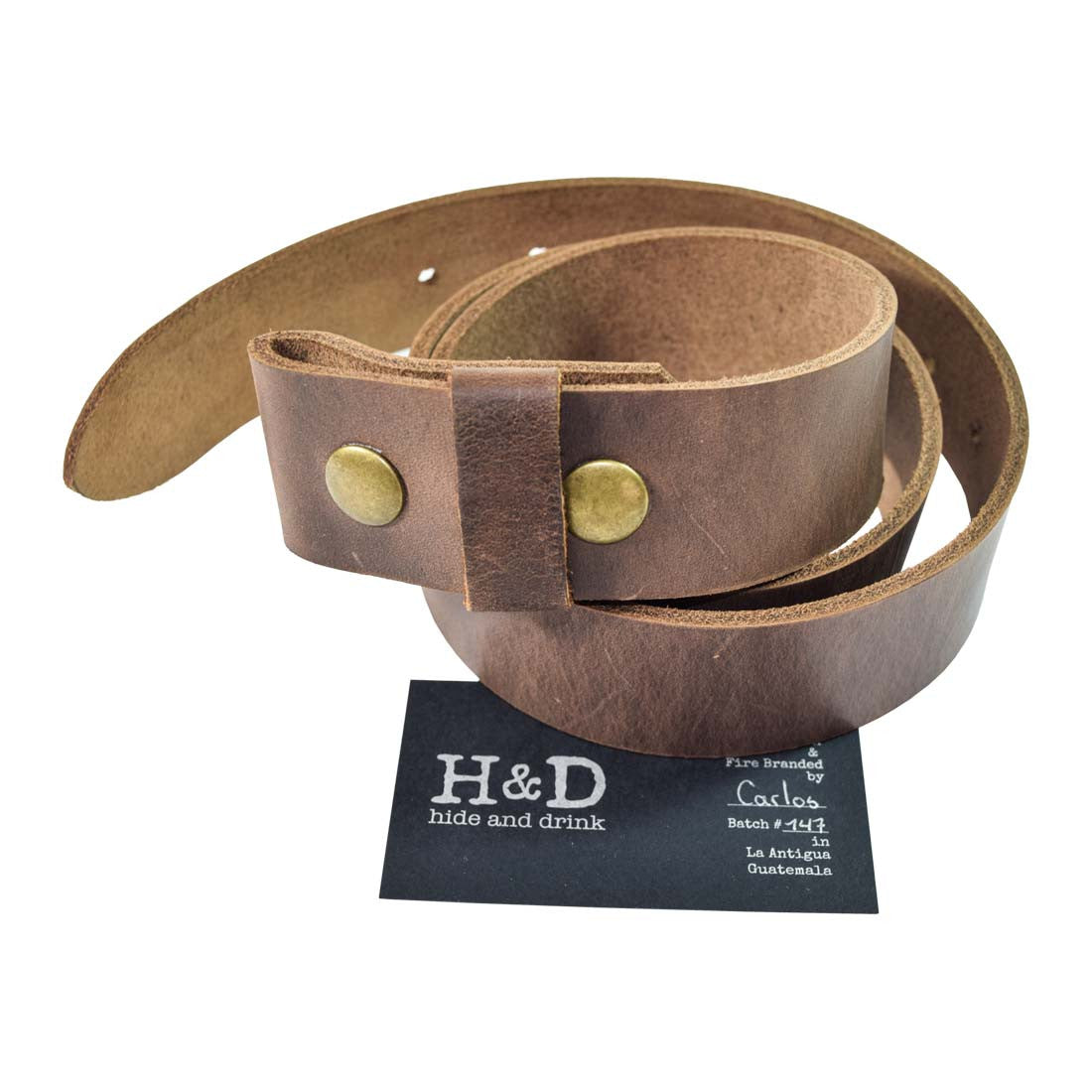 Rustic Thick Leather Snap On Belt - Stockyard X 'The Leather Store'