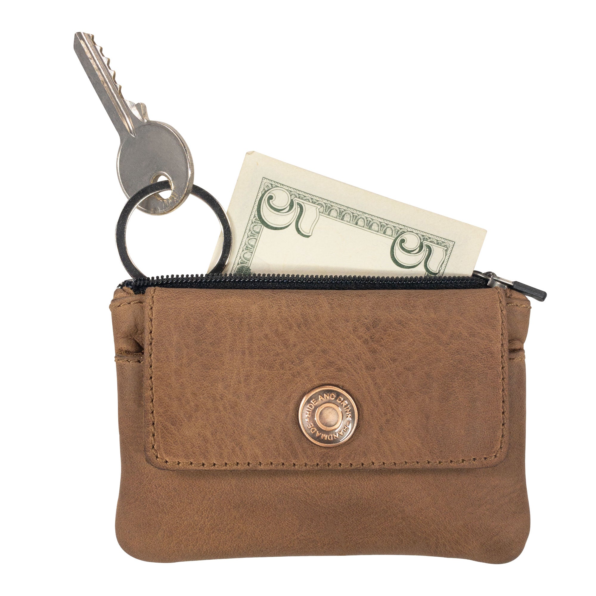 Key Holder Pouch with Zipper - Stockyard X 'The Leather Store'