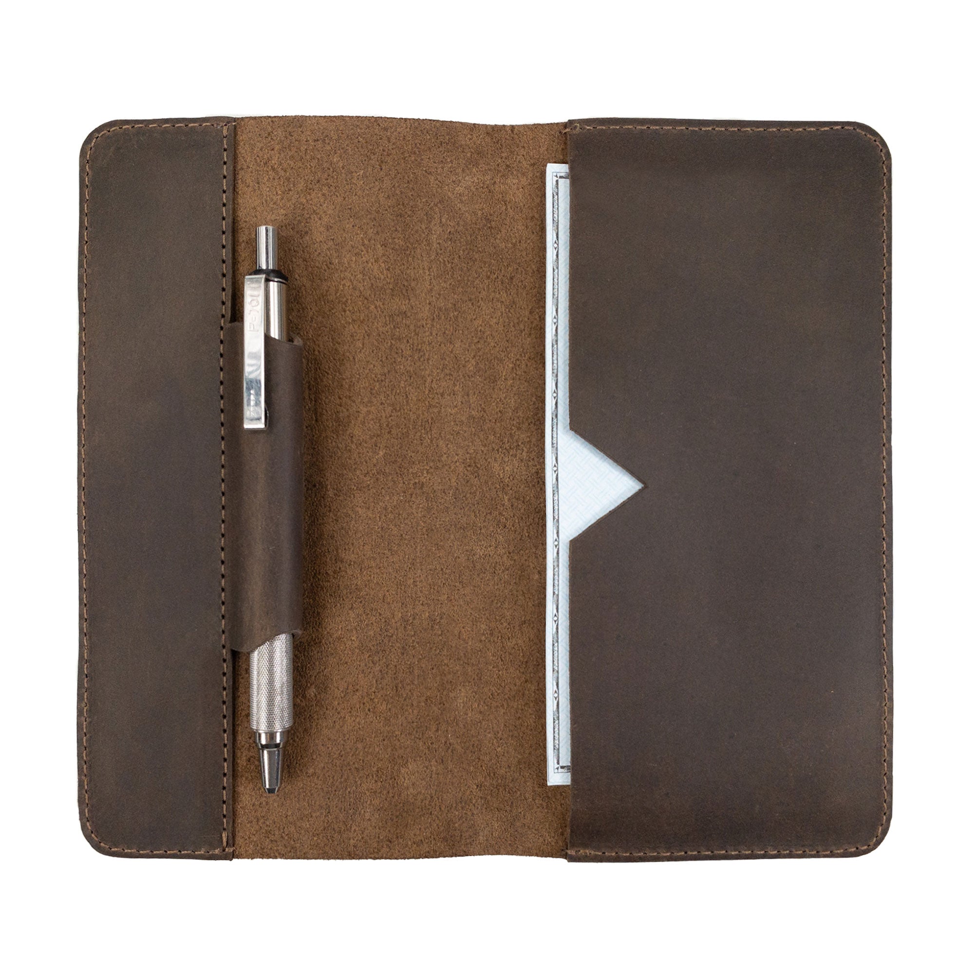 Minimalist Checkbook Cover with Pen Slot - Stockyard X 'The Leather Store'