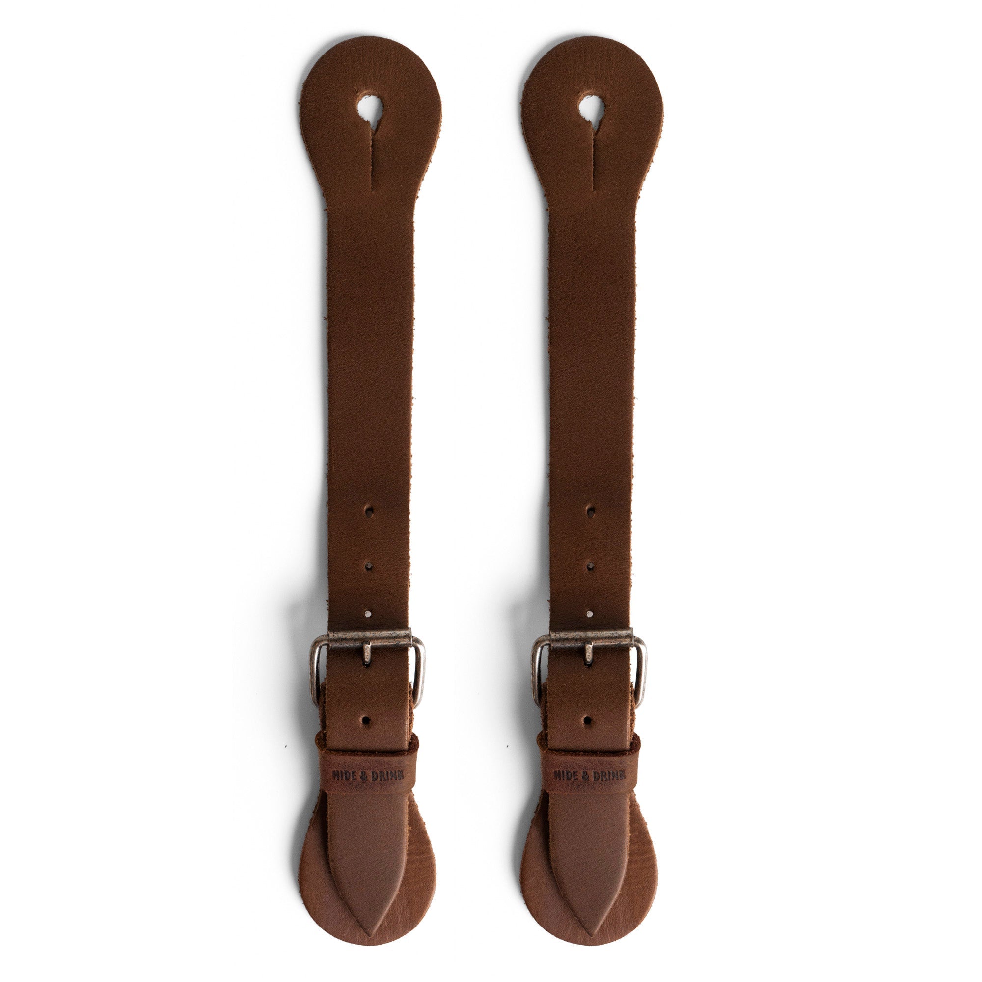 Hide & Drink's Ply Spur Straps (2 Pieces) - Set of 2 Single Spur Straps for Cowboy, Men and Women's Boots Equipment, Rodeo, Equestrian. Made from Full Grain Leather, these artisan straps are hand cut and hand sewn, showcasing craftsmanship from La Antigua Guatemala & Oaxaca Mexico.