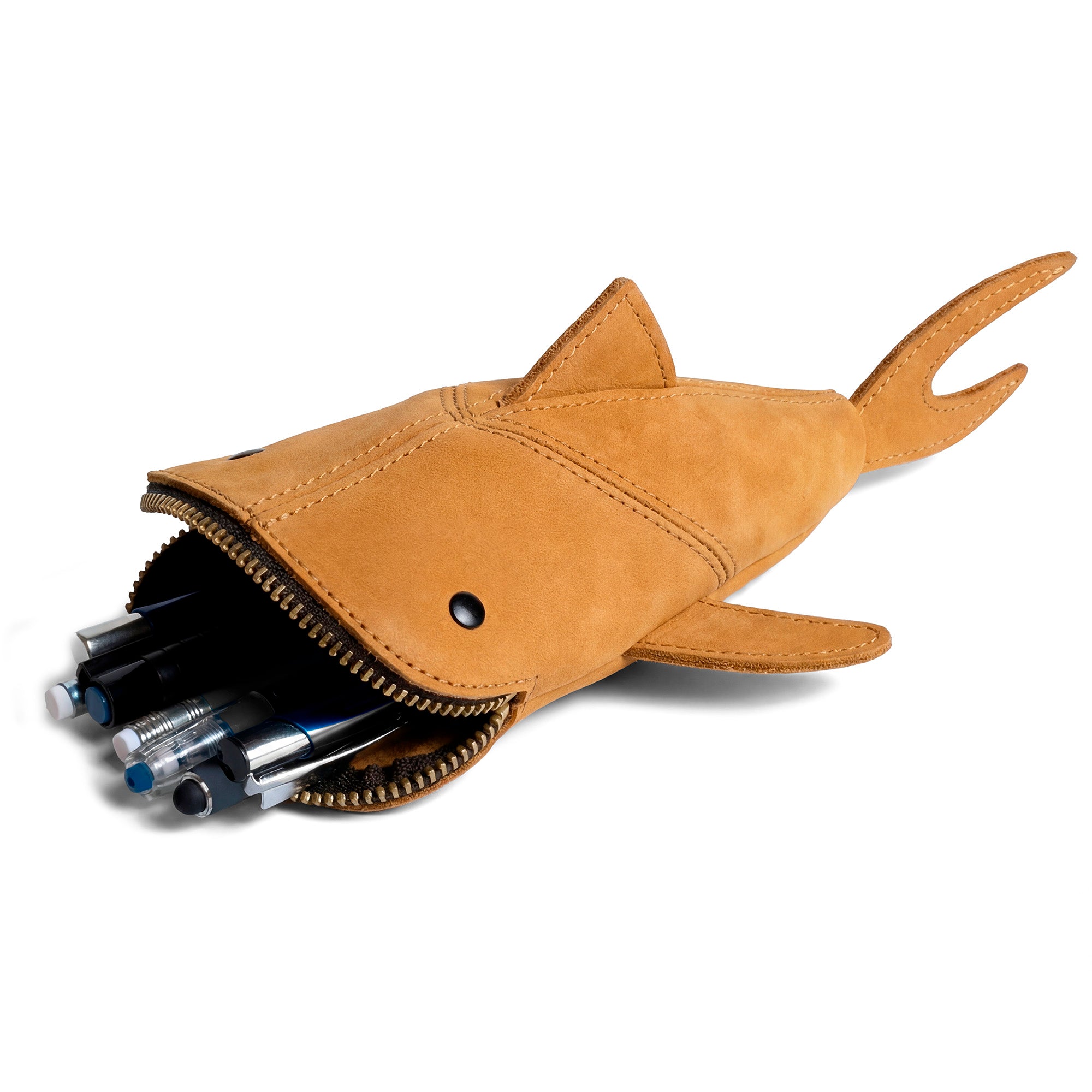 Leather Shark Pouch