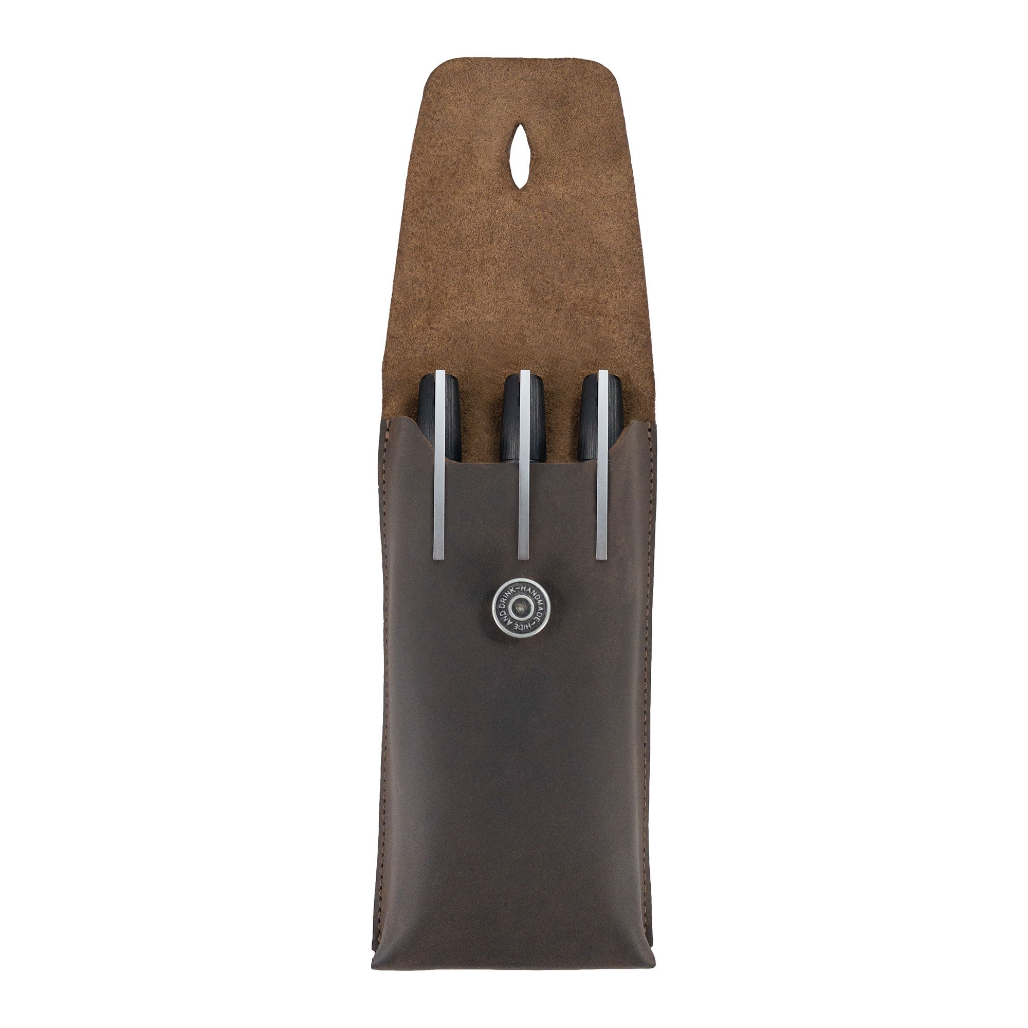 Rectangular Pencil Case with Button Closure - Stockyard X 'The Leather Store'