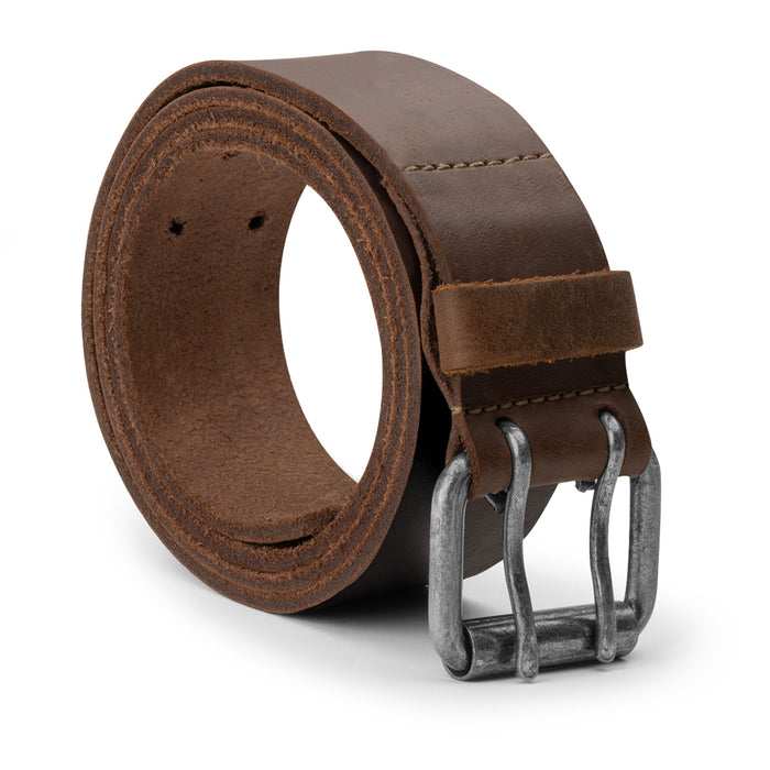 Rustic Leather Belt / Rustic Double Prong Buckle, 1.5" Wide