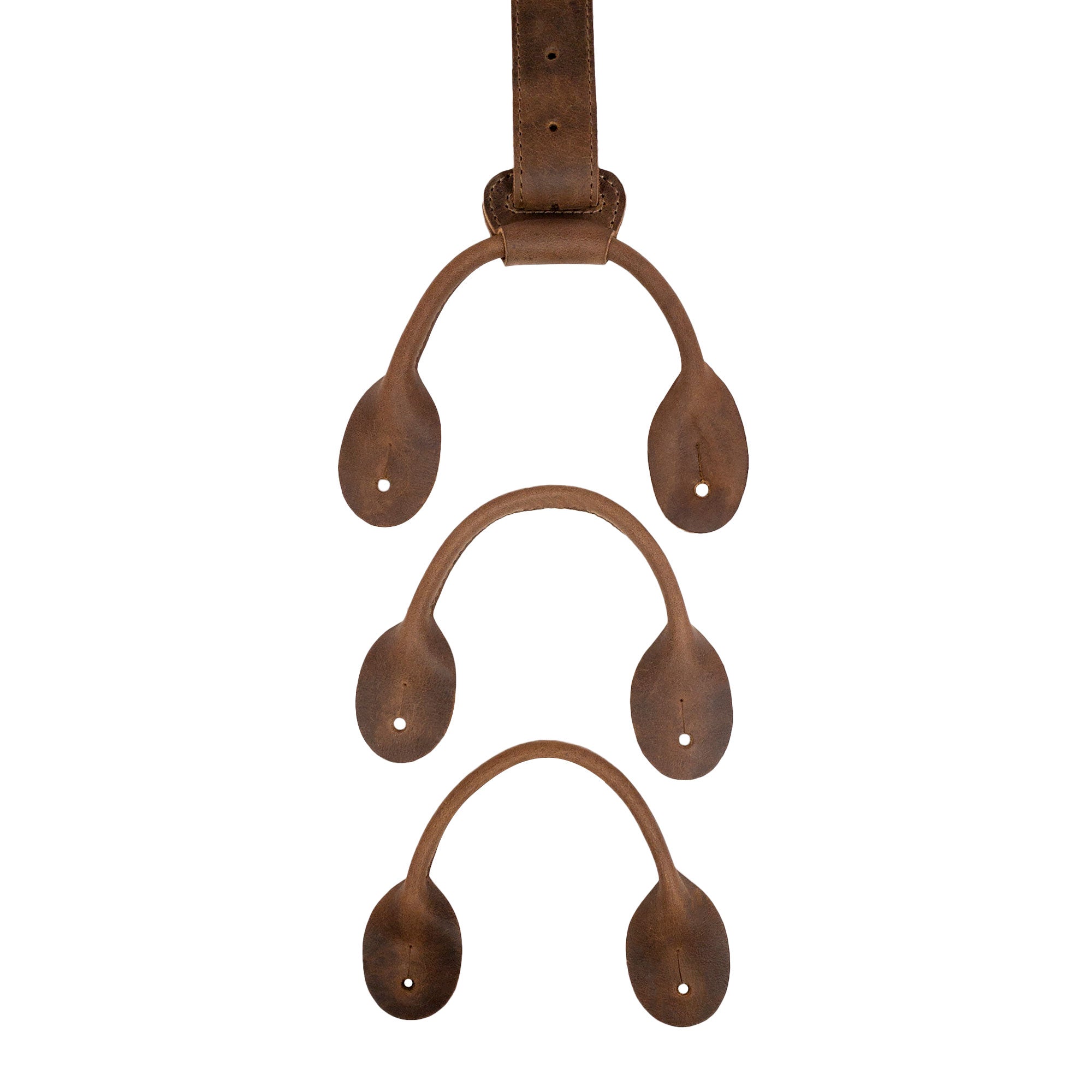 Set of 3 Rounded Button End Attachments for Suspenders - Stockyard X 'The Leather Store'