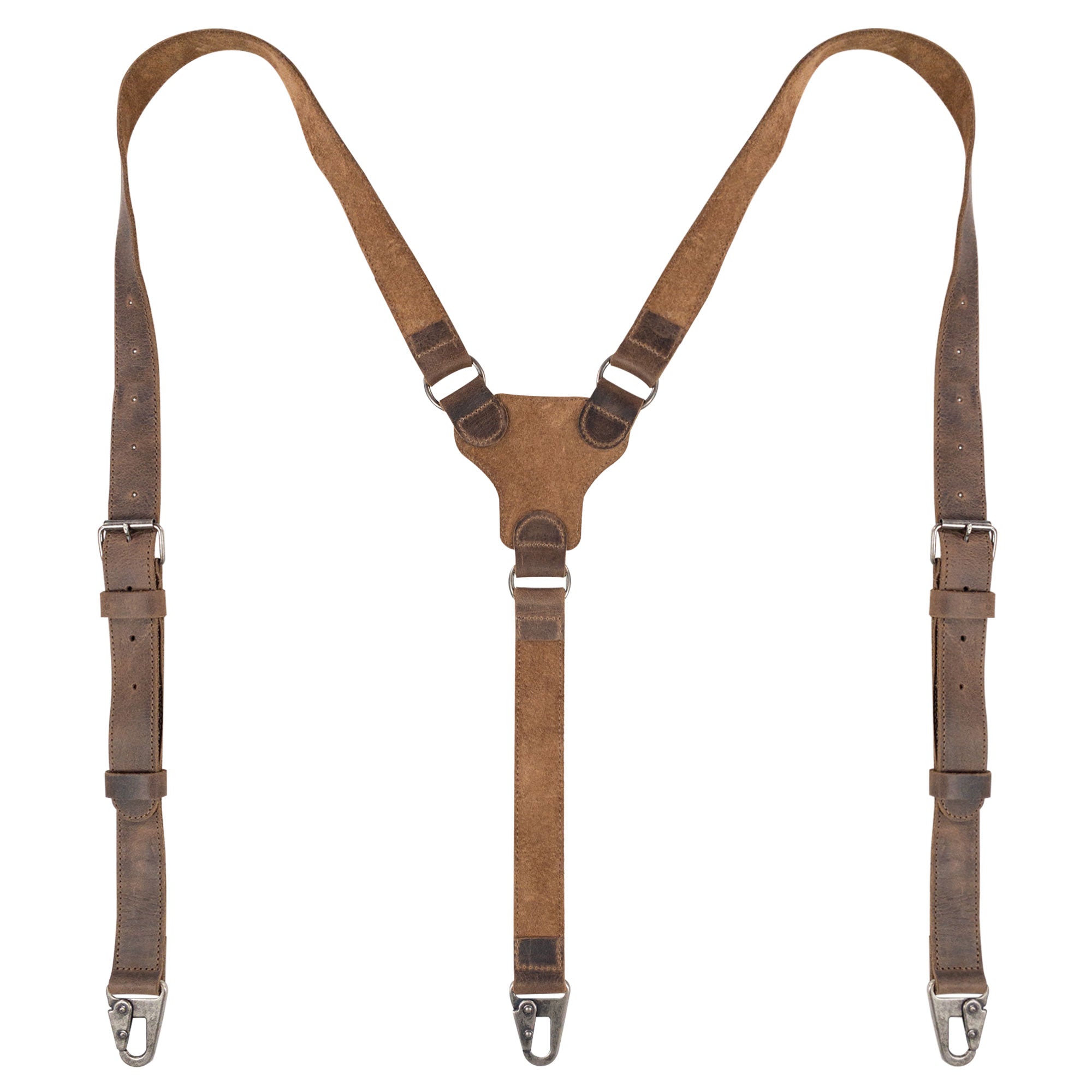 Y Back Formal Suspenders by Hide & Groom, showcasing the elegant design in Full Grain Leather. Perfect for groomsmen or formal occasions, these Leather Y Back Formal Suspenders blend Steampunk Style with timeless sophistication. The handmade craftsmanship and small batch production from La Antigua Guatemala ensure a unique and durable accessory.