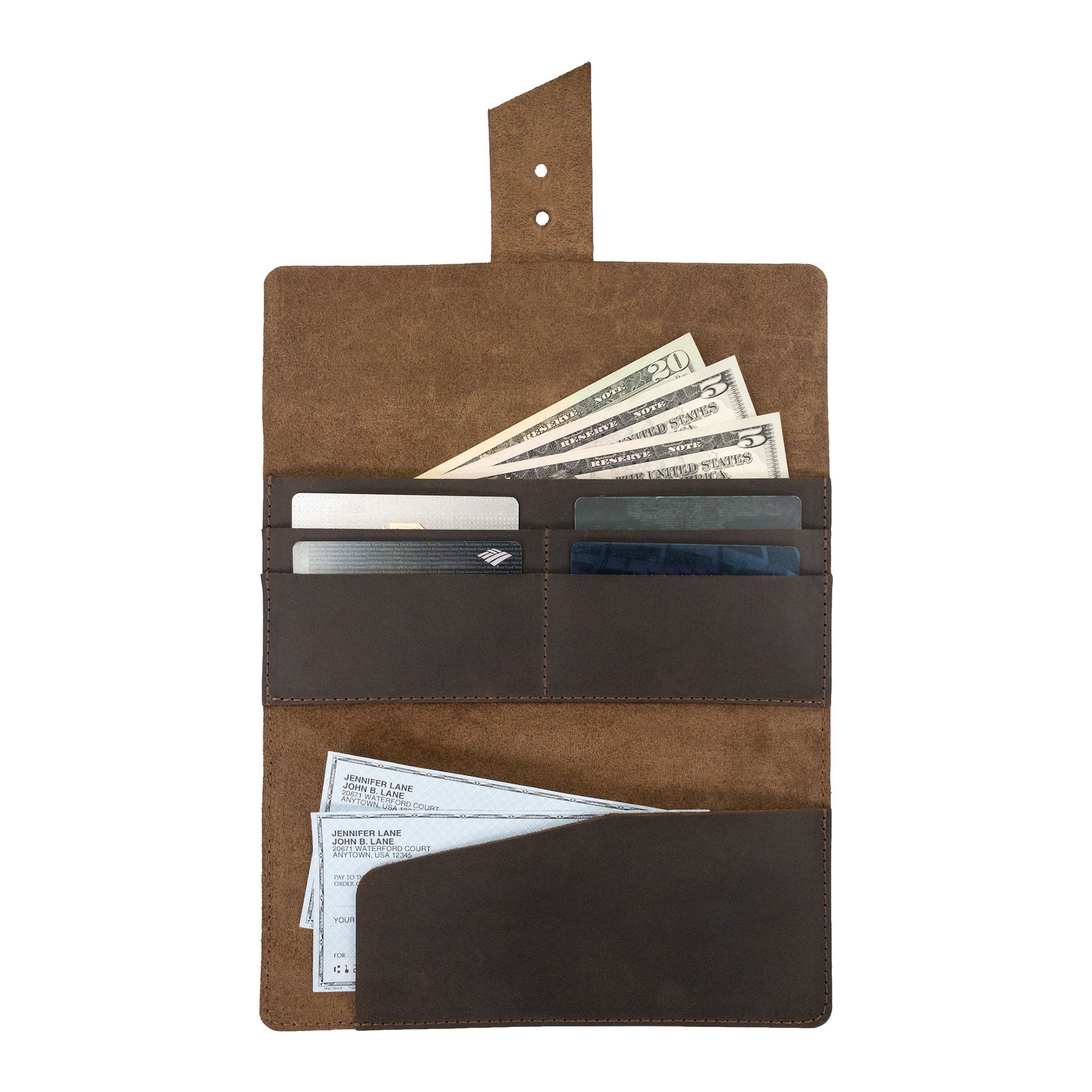 Classic Checkbook Cover with Credit Card Slots - Stockyard X 'The Leather Store'