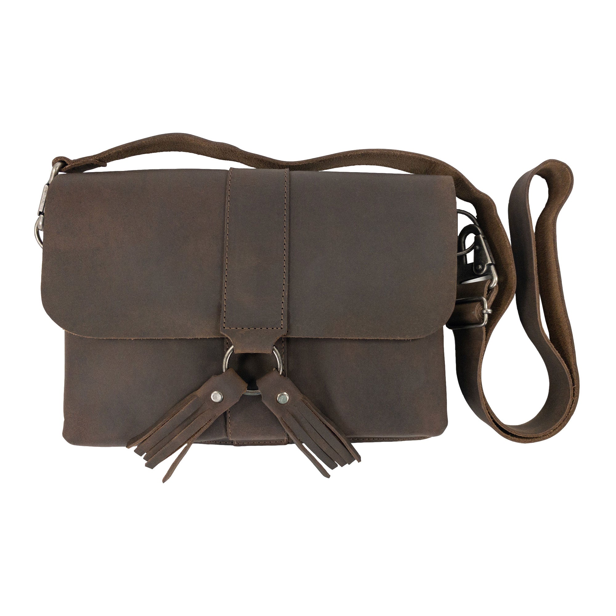 Rectangular Crossbody Bag with Tassels - Stockyard X 'The Leather Store'