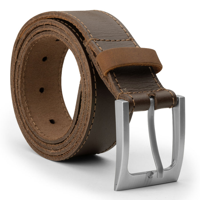 Men's Thick Leather Belt With Inner Pocket