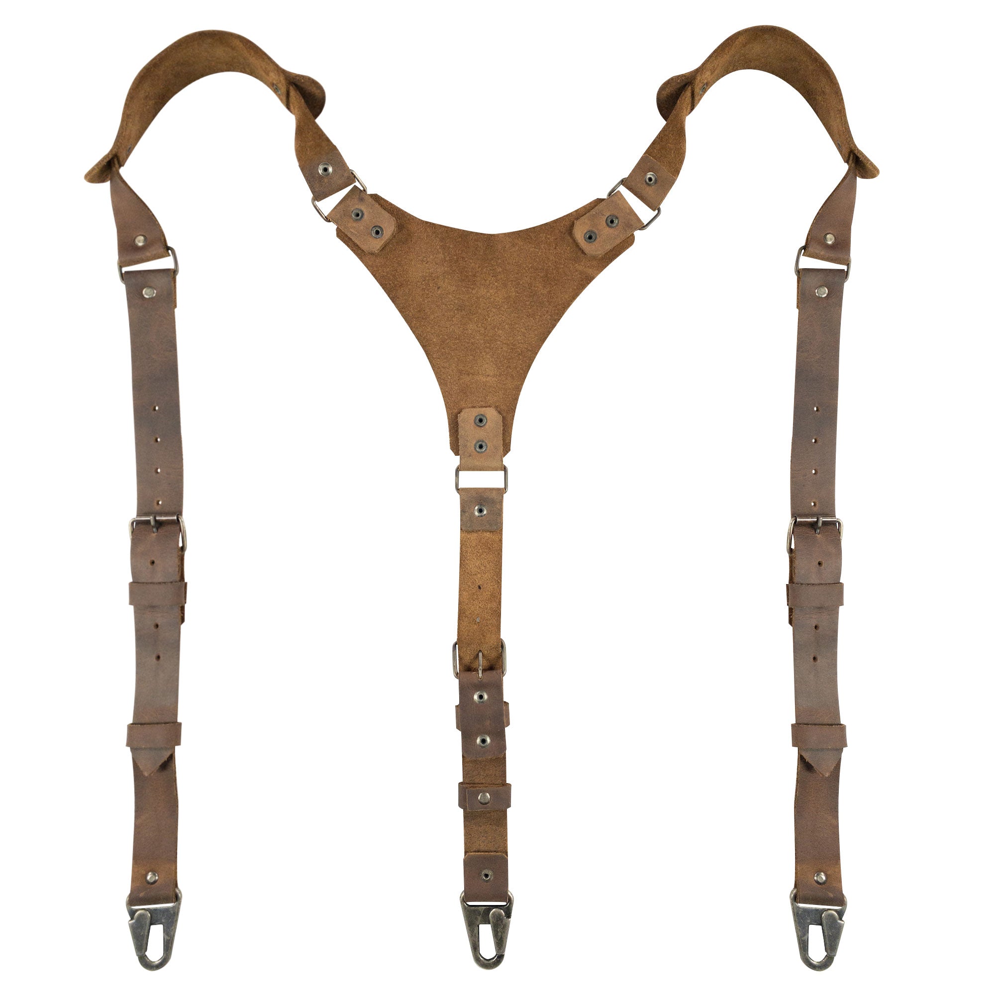 Hipster Suspender with Adjustable Straps by Hide & Groom featuring a stylish design made from Full Grain Leather, perfect for a hipster look. These Hipster Style Suspenders with Adjustable Straps are crafted through Small Batch Production, with each piece being Hand Cut, Hand Sewn, and Fire Branded. Artisan craftsmanship ensures authenticity as they are handmade in La Antigua Guatemala & Oaxaca Mexico.