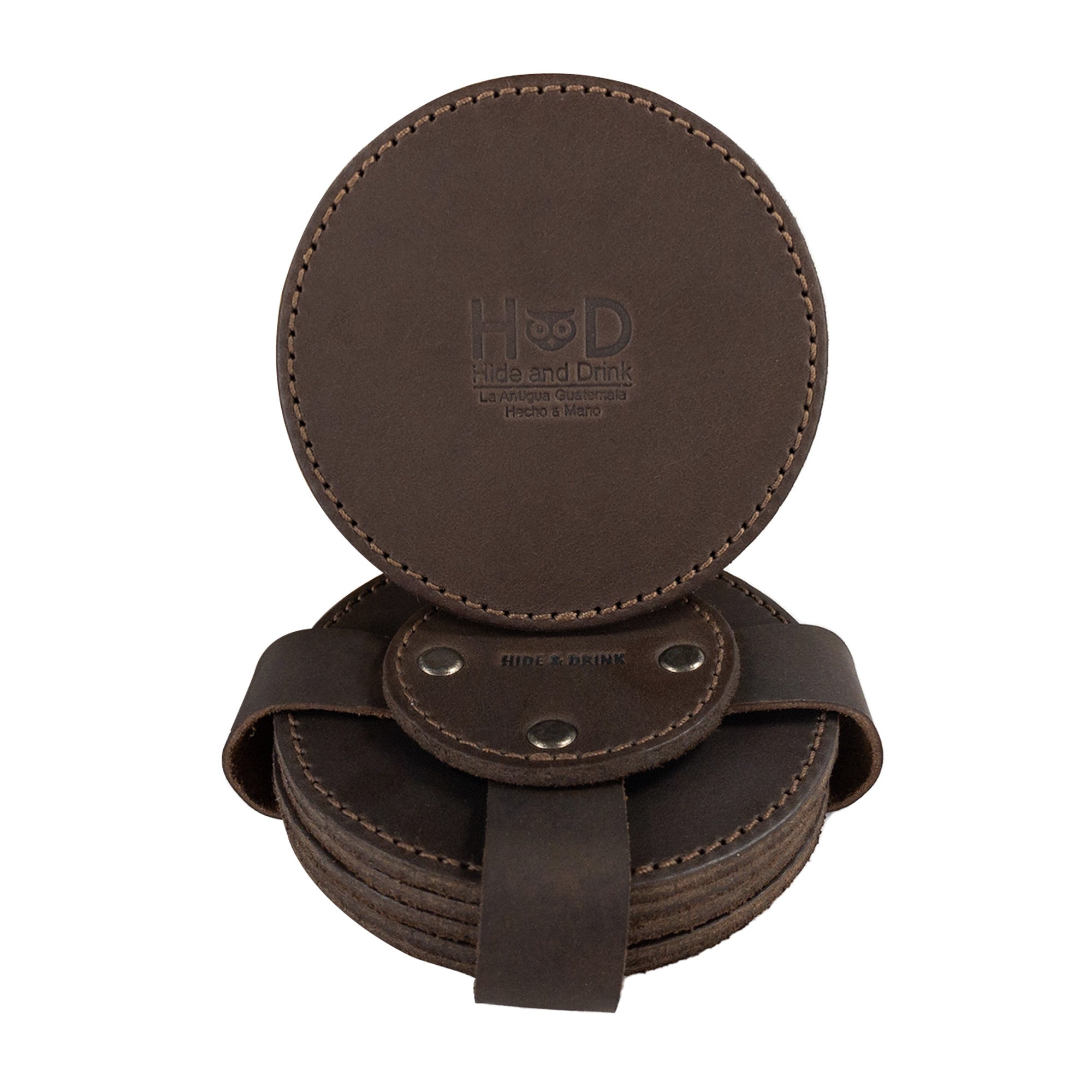 Circular Set of 6 Coasters for Drinks - Stockyard X 'The Leather Store'