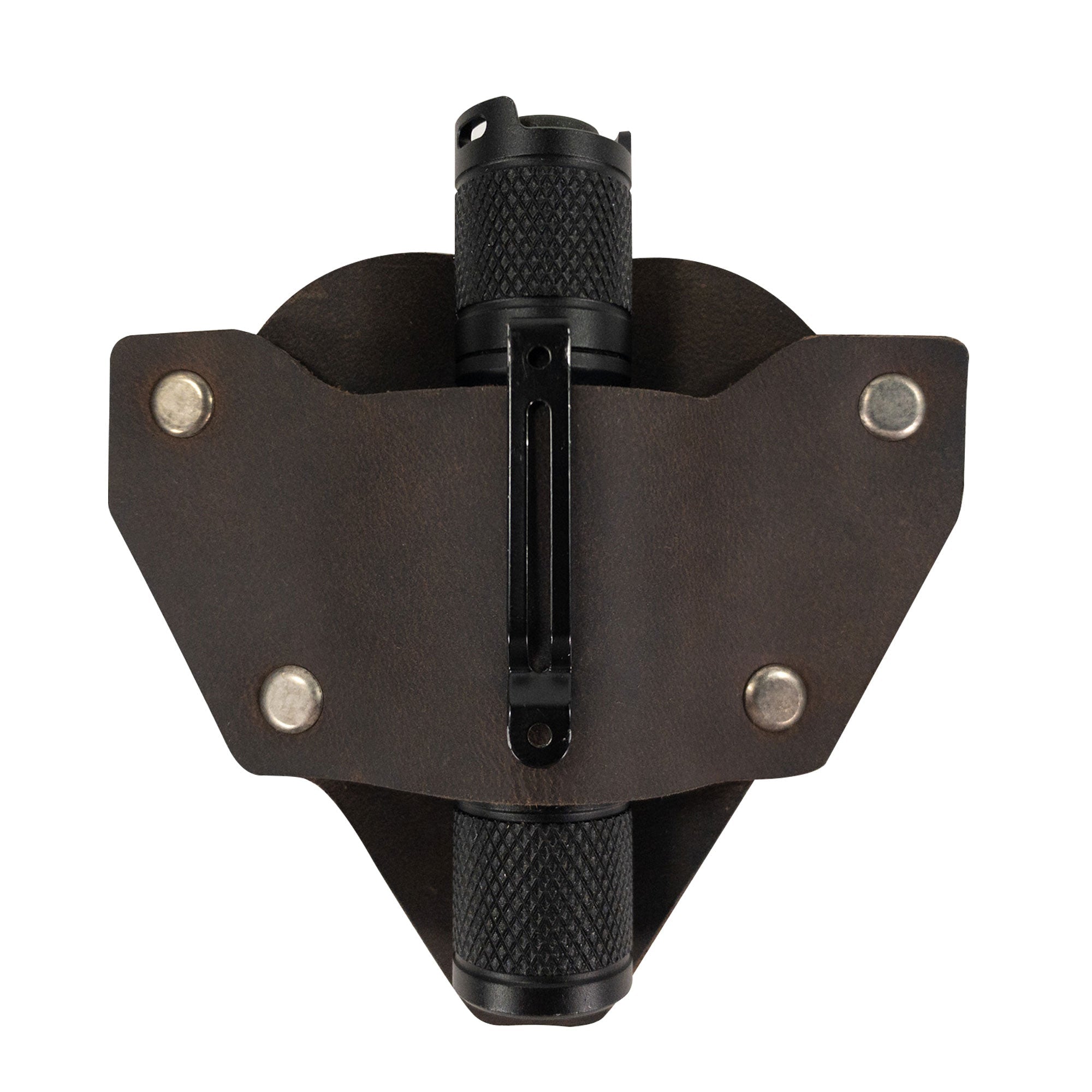 Riveted Mini Flashlight Holder for Belt - Stockyard X 'The Leather Store'
