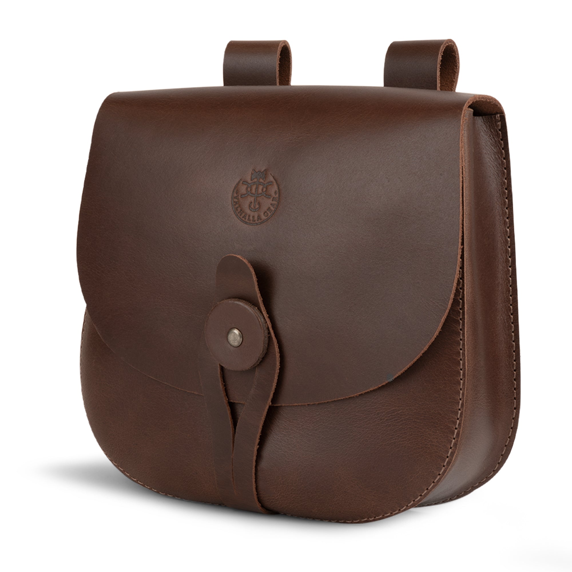 The Forester, Waist Bag by Valhalla Gear is a handmade leather pouch with a sleek design, perfect for outdoor adventures. This Medieval Style Waist Bag for Outdoors serves as a Leather Tool Organizer Belt Pouch for easy access to essentials. Featuring vintage loops for belts, it's ideal for both men and women. Crafted from full grain leather with artisan touch, this small batch production item is hand cut and sewn in La Antigua Guatemala & Oaxaca Mexico.