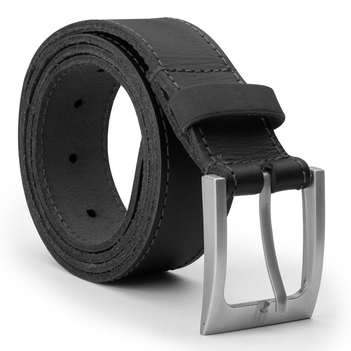 Men's Thick Leather Belt With Inner Pocket